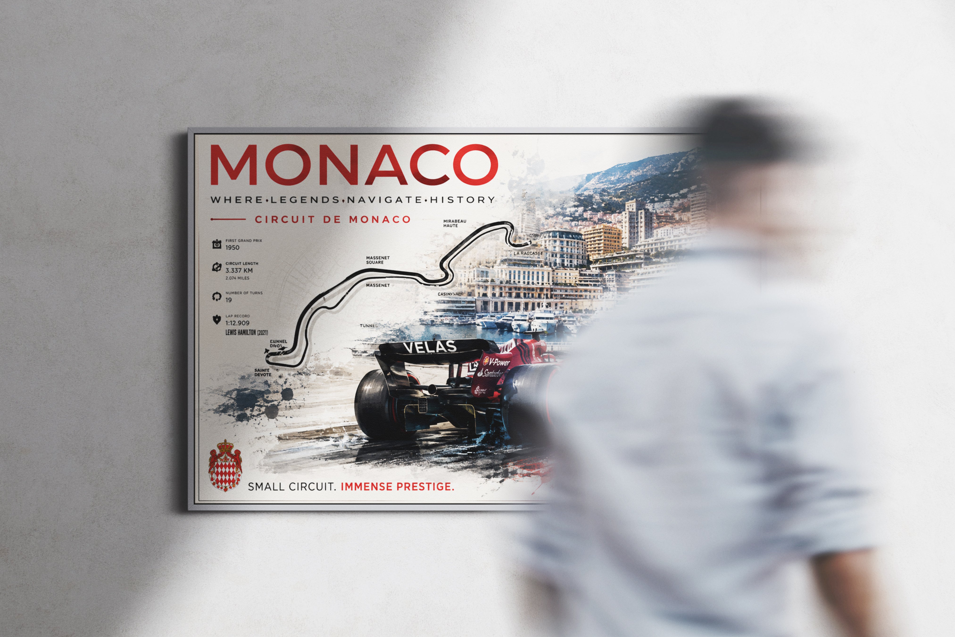 Monaco F1 Circuit Racing Poster & Canvas – Monte Carlo Grand Prix Track Wall Art