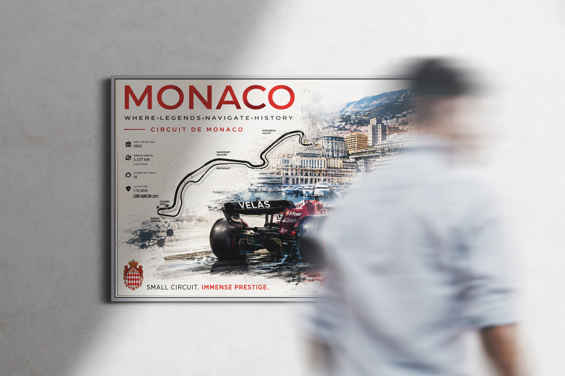 Monaco F1 Circuit Racing Poster & Canvas – Monte Carlo Grand Prix Track Wall Art