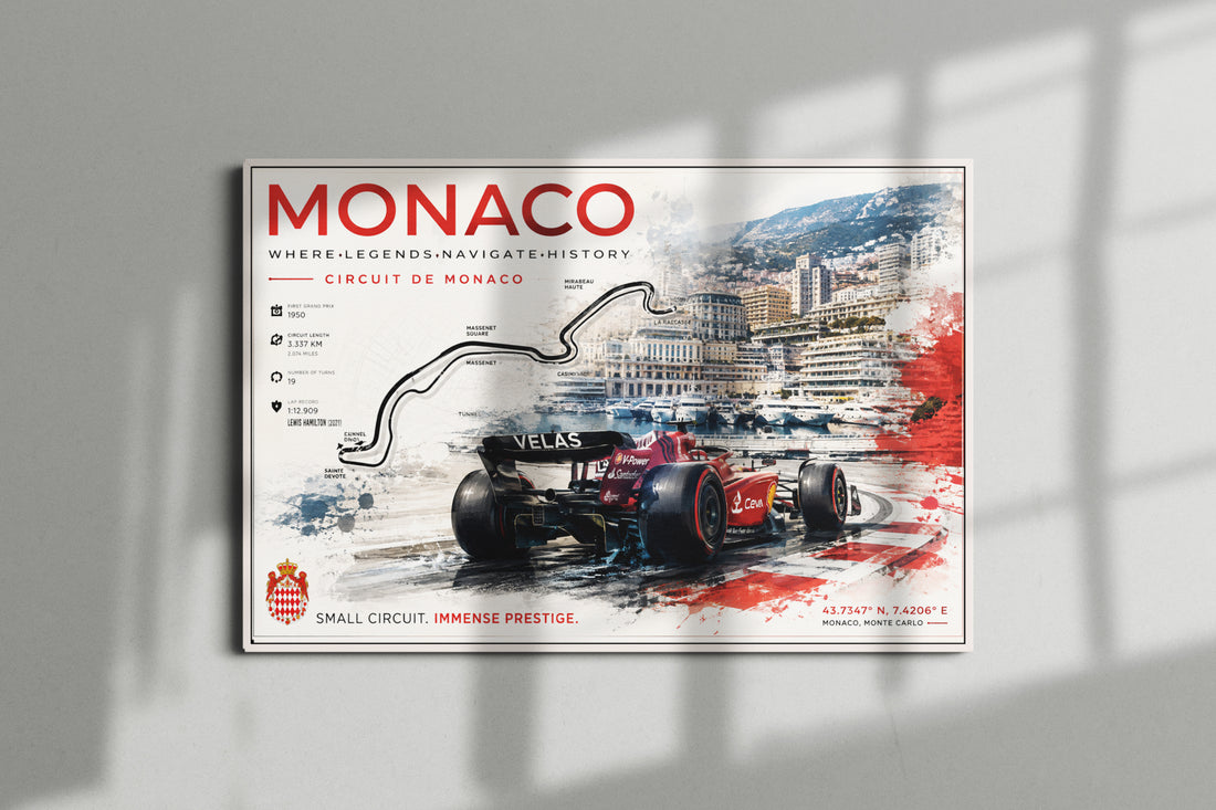 Monaco F1 Circuit Racing Poster & Canvas – Monte Carlo Grand Prix Track Wall Art