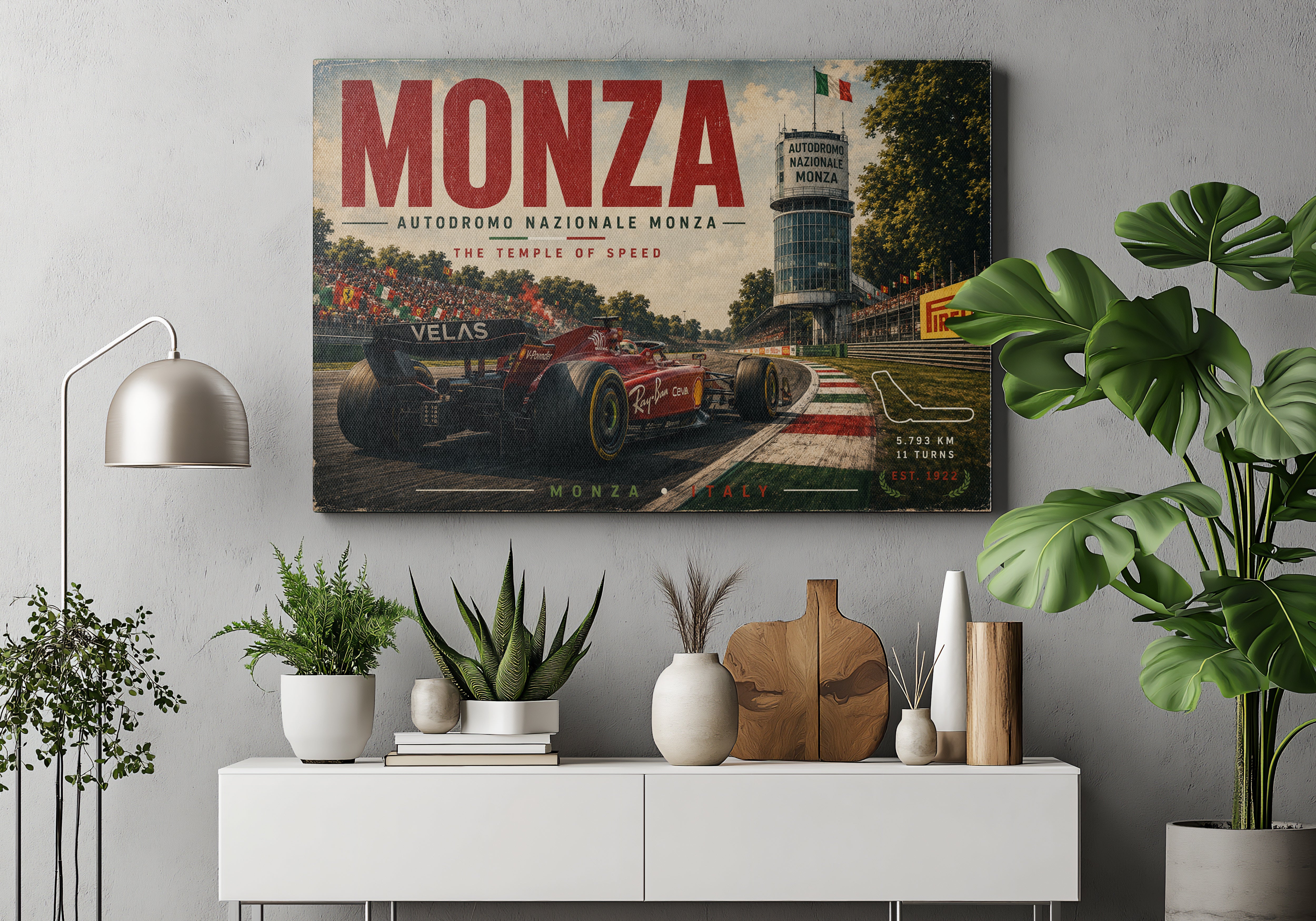 Monza F1 Racing Poster & Canvas – Italian Grand Prix Temple of Speed Wall Art