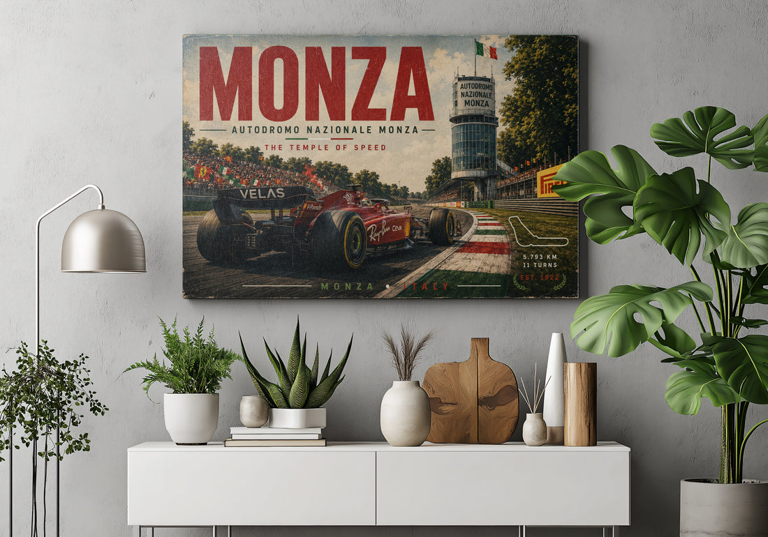 Monza F1 Racing Poster & Canvas – Italian Grand Prix Temple of Speed Wall Art