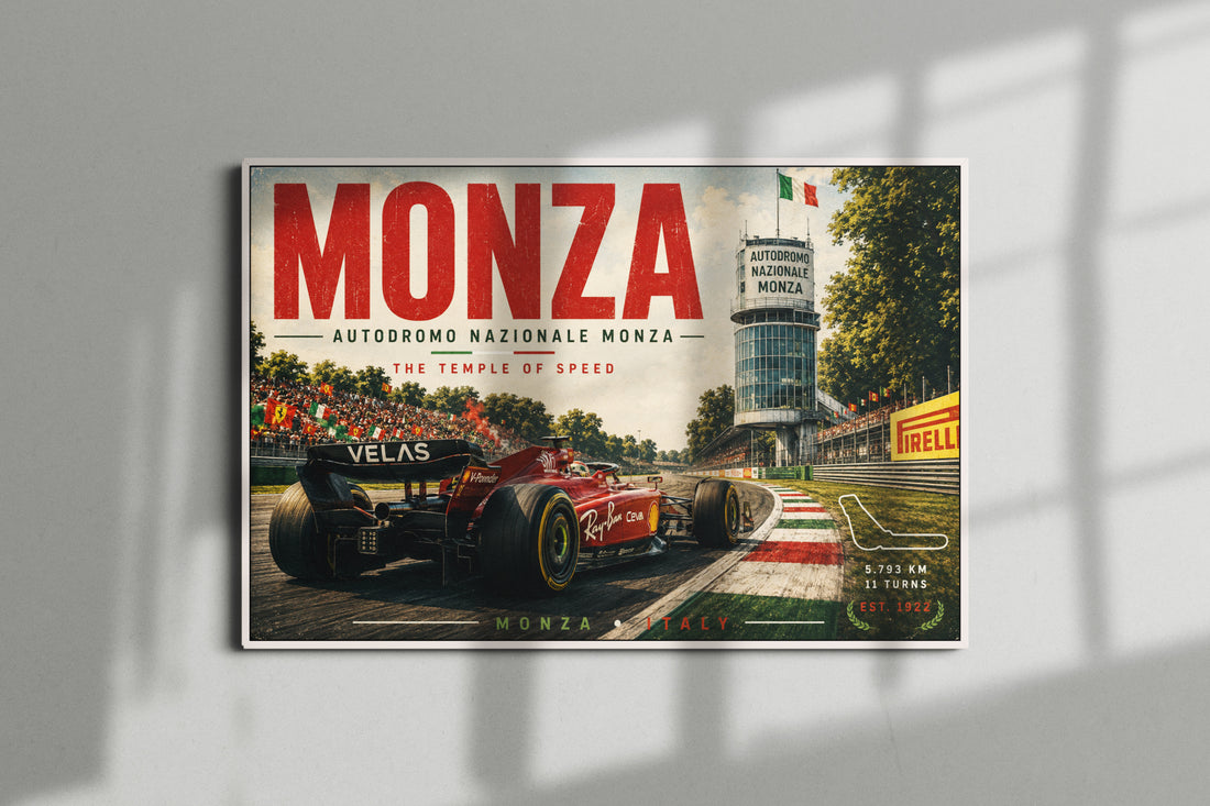 Monza F1 Racing Poster & Canvas – Italian Grand Prix Temple of Speed Wall Art