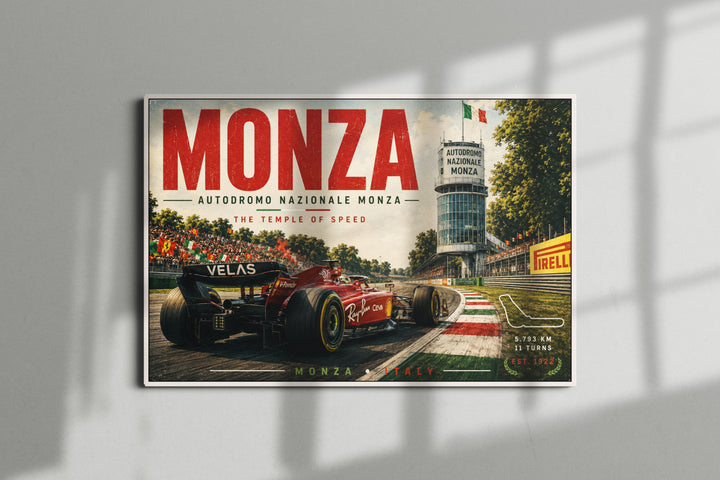 Monza F1 Racing Poster & Canvas – Italian Grand Prix Temple of Speed Wall Art