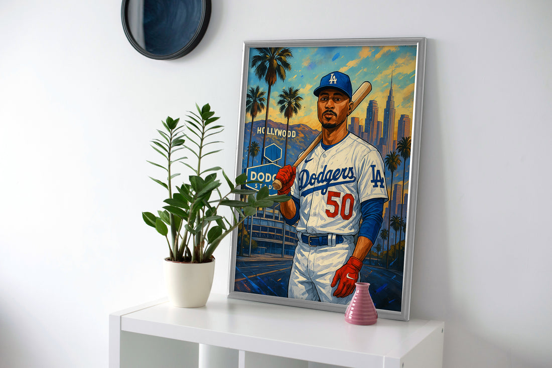Mookie Betts Painting Poster canvas dodgers la baseball wall art