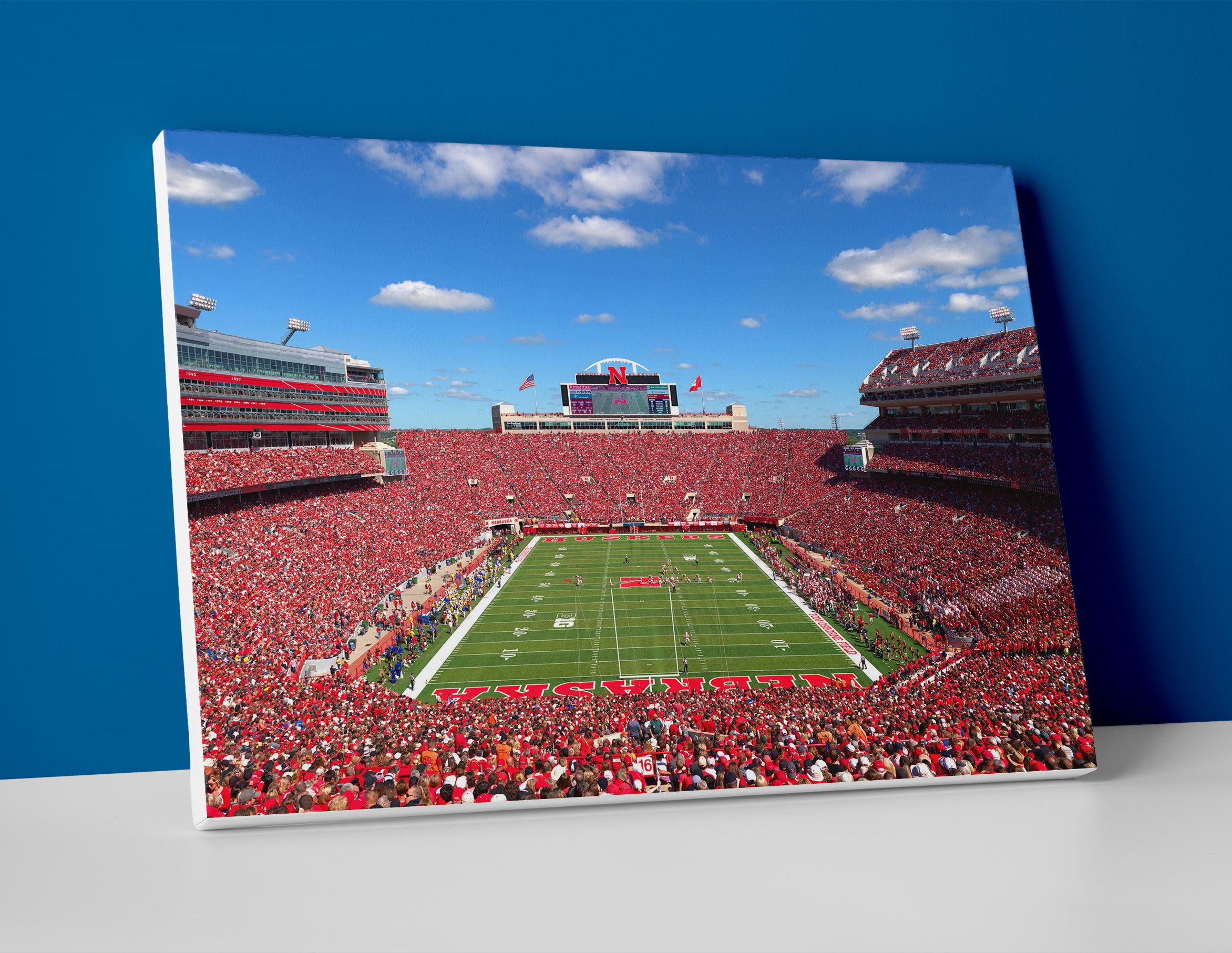 Nebraska football stadium poster canvas wall art print cornhuskers decor