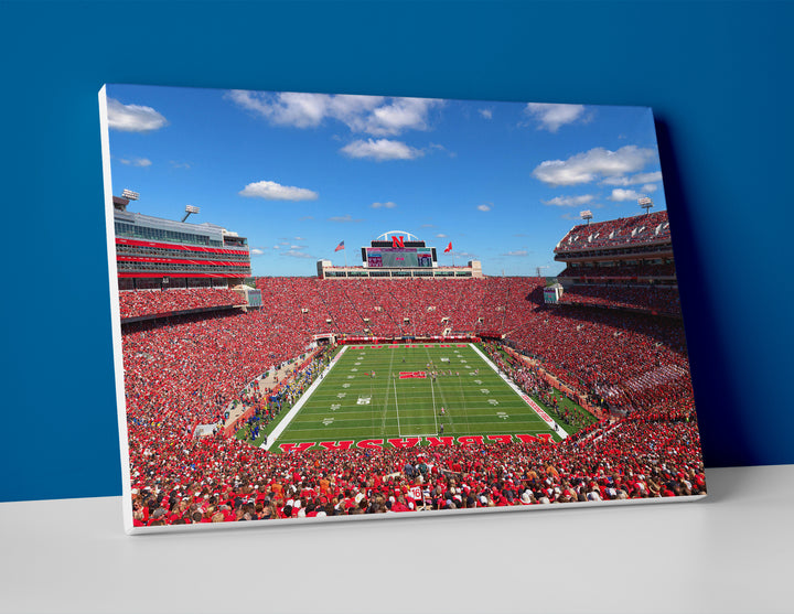 Nebraska football stadium poster canvas wall art print cornhuskers decor
