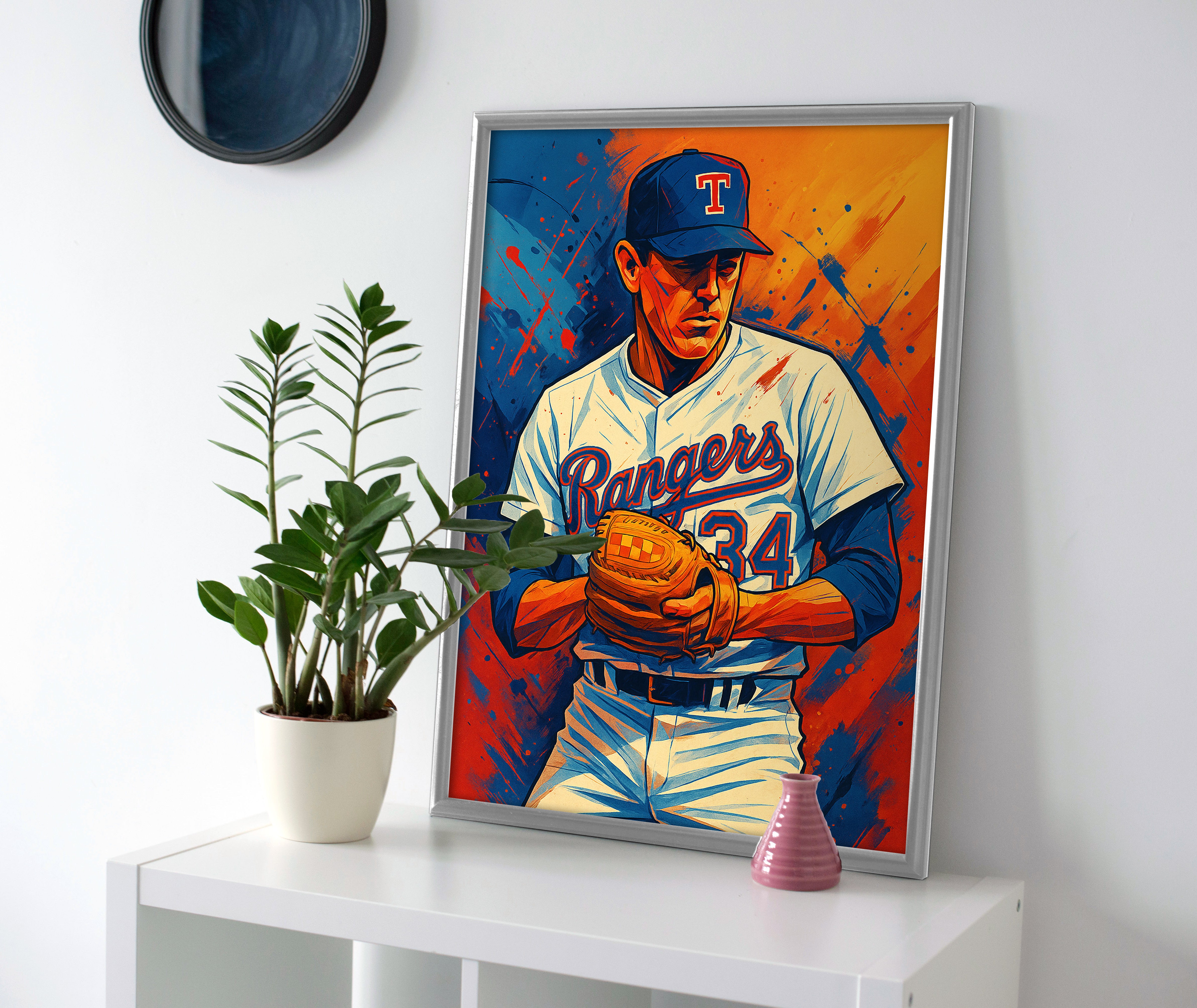 Nolan Ryan poster canvas wall art print painting rangers