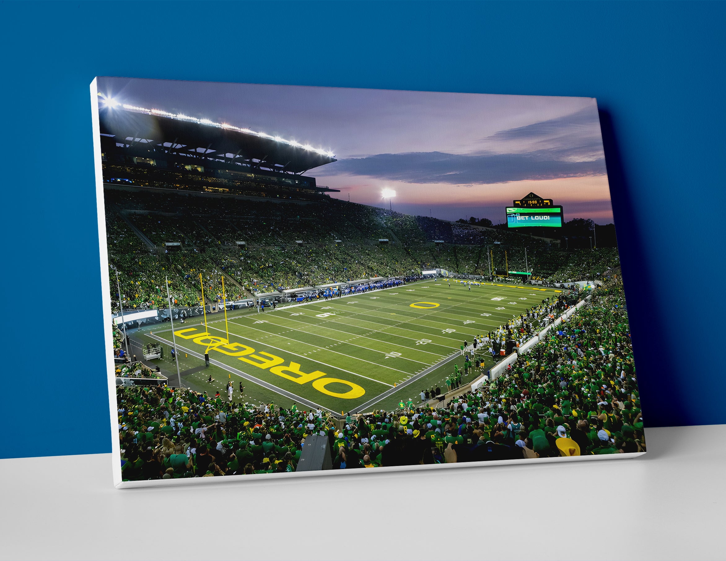 Oregon Ducks football stadium poster canvas wall art