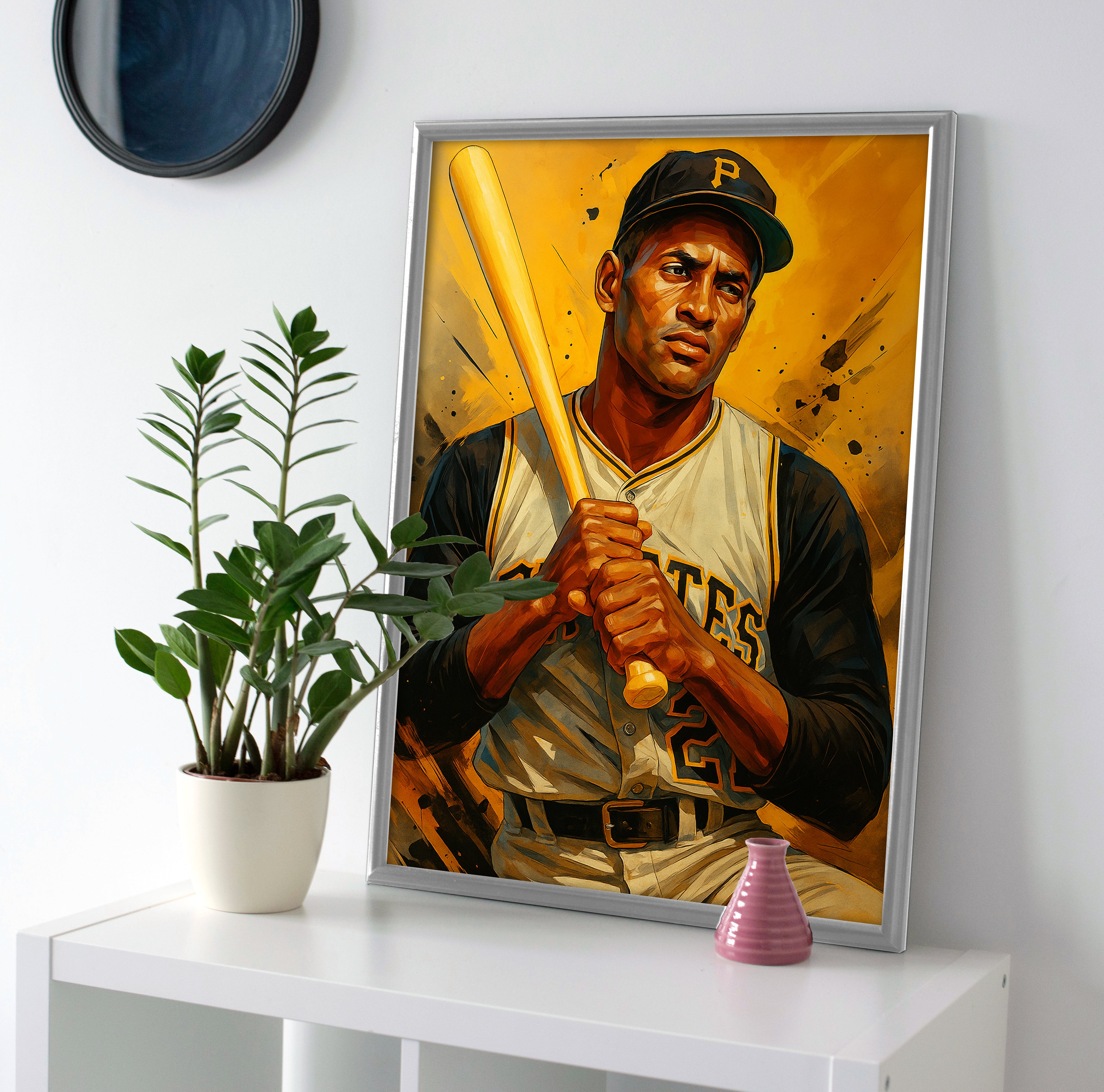 Roberto Clemente Poster painting canvas wall art print pittsburgh pirates decor