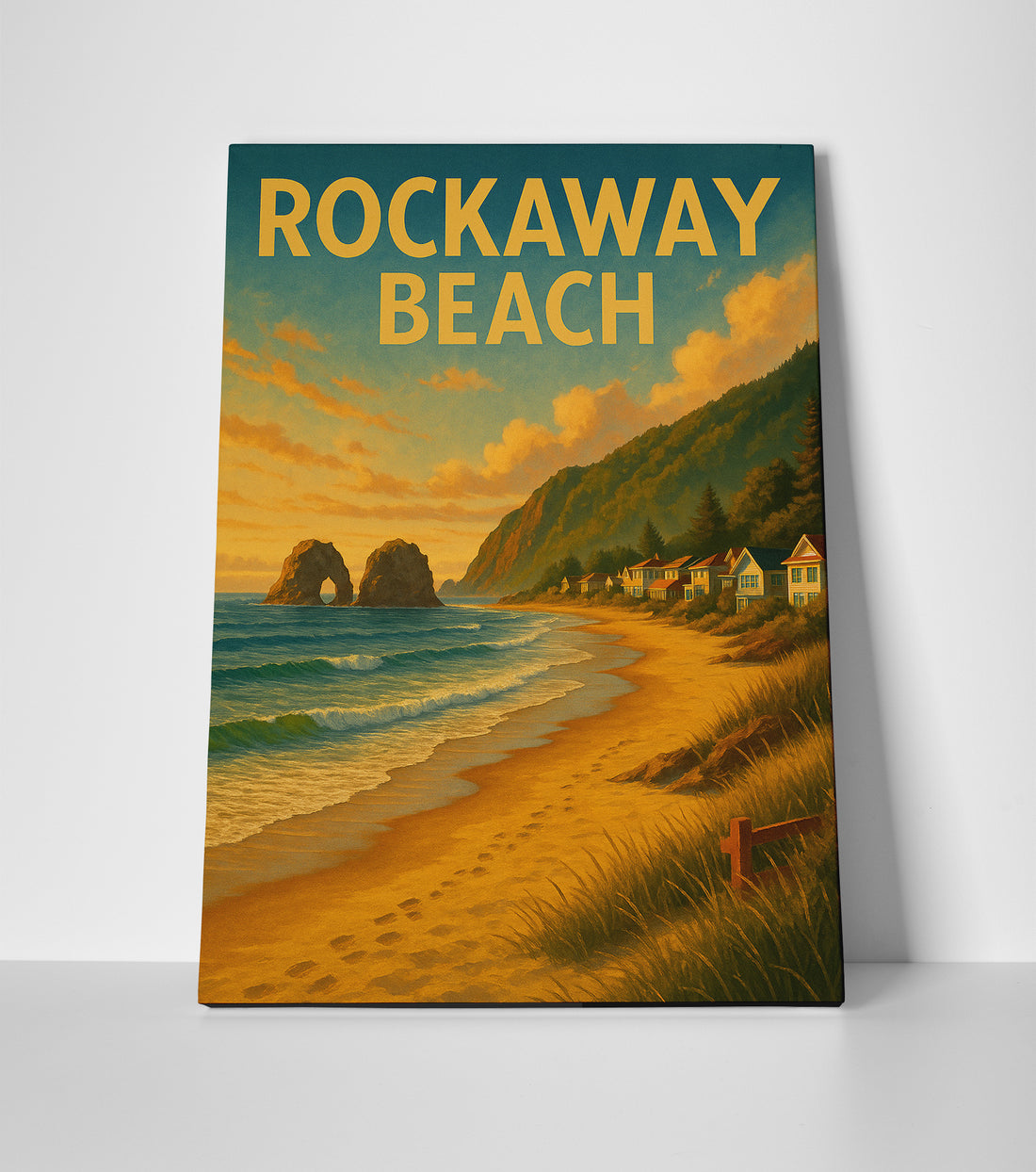 Rockaway Beach Poster canvas wall art print home decor