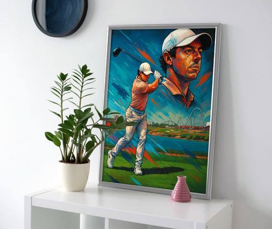 Rory McIlroy Swing Poster canvas wall art painting