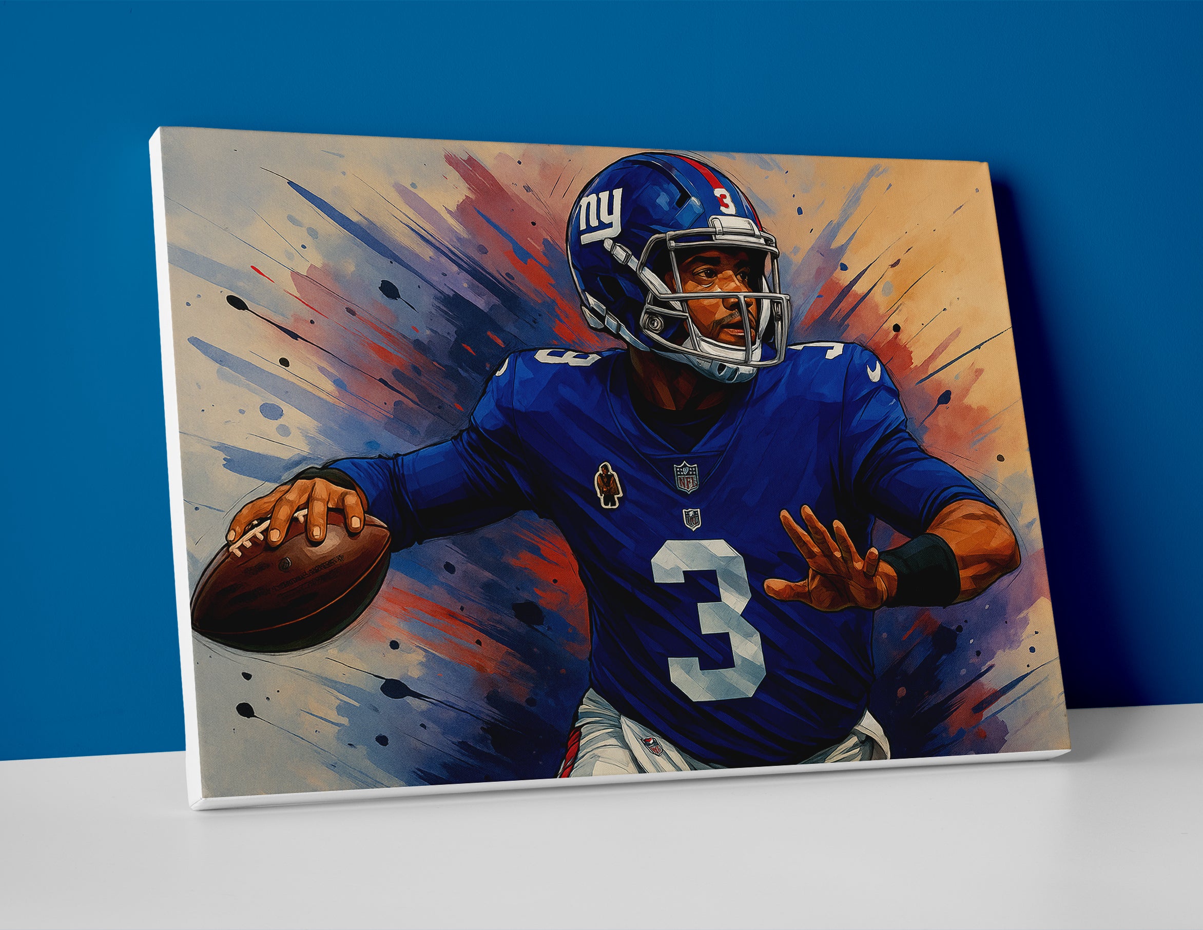 Russell Wilson poster canvas painting ny giants wall art print decor