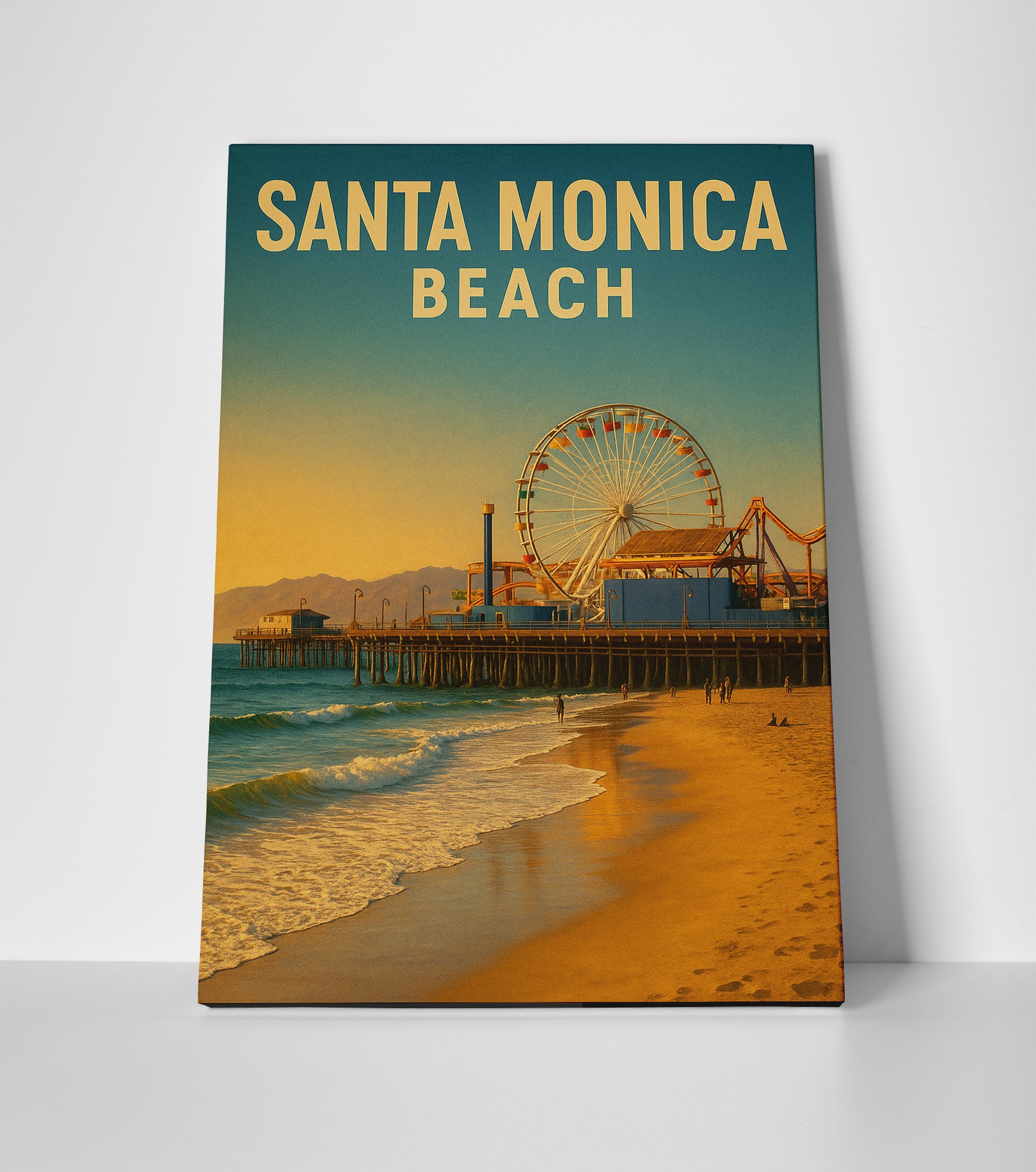 Santa Monica Beach Poster canvas art decor print