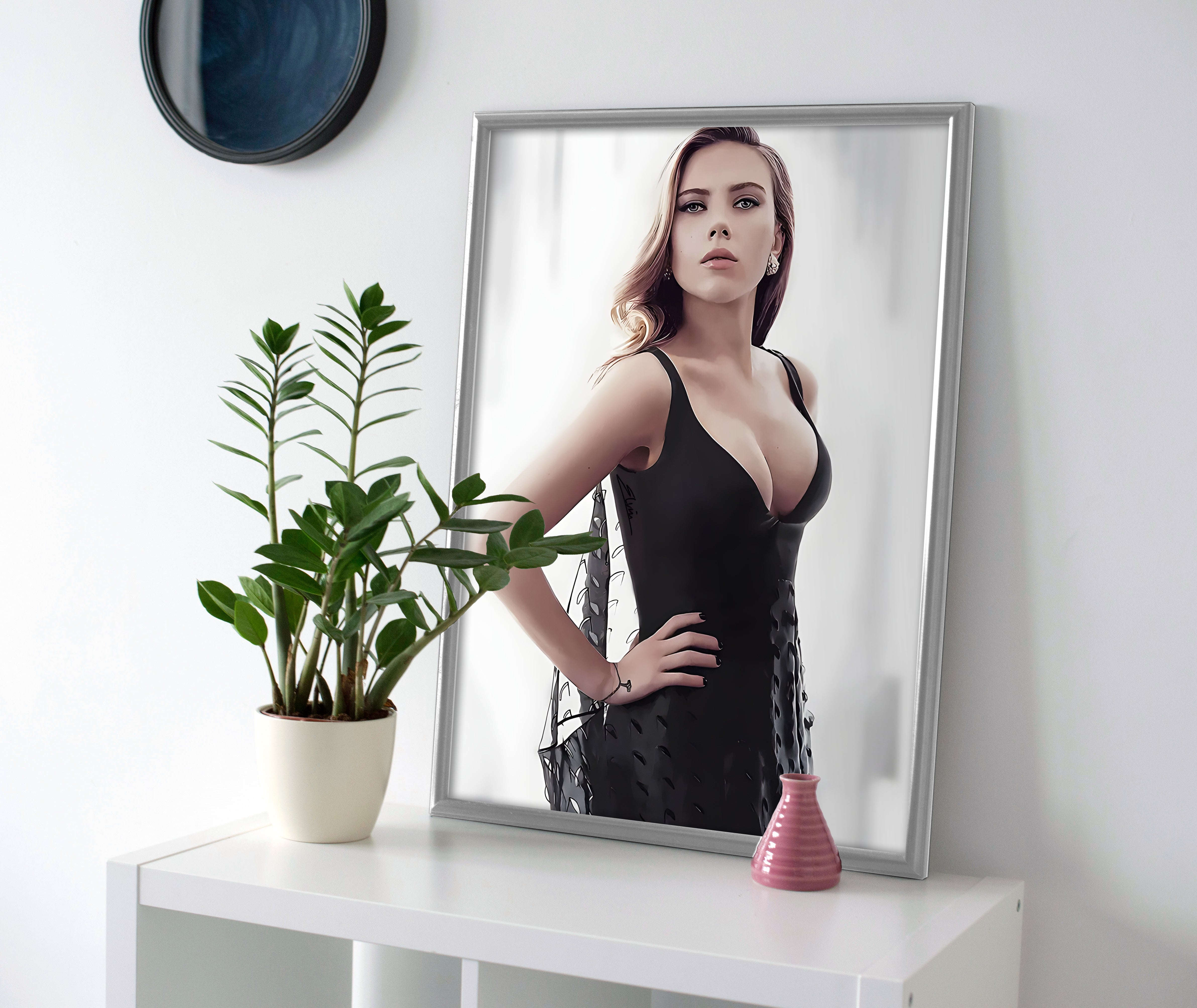 Scarlett Johansson Dress Poster canvas wall art print