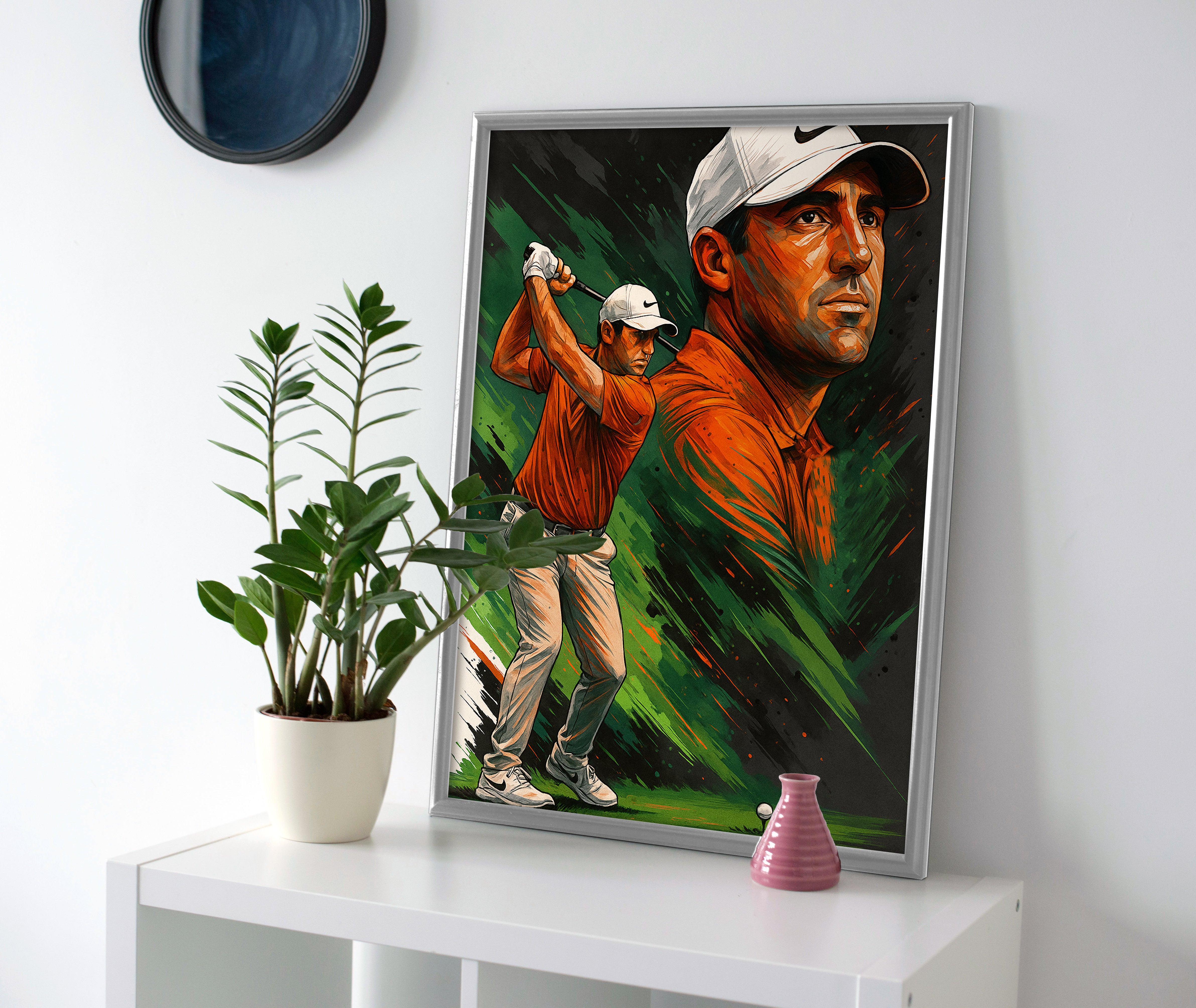 Scottie Scheffler Swing Poster wall art golf painting print