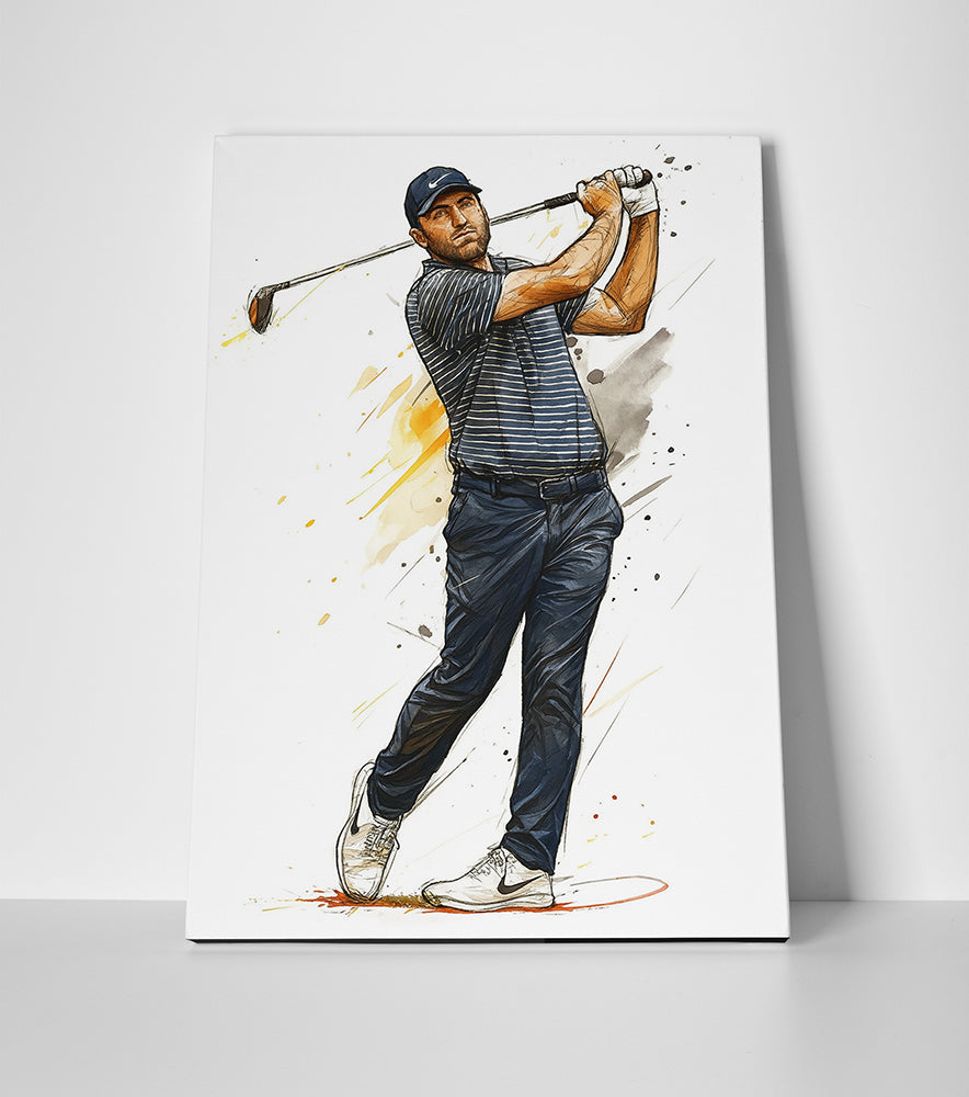 Scottie Scheffler poster canvas wall art print artwork painting decor