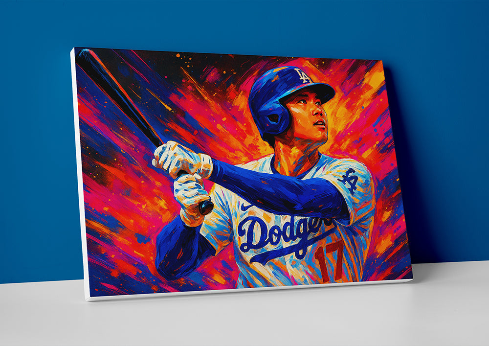 Shohei Ohtani Dodgers Painting Poster canvas wall art artwork print decor