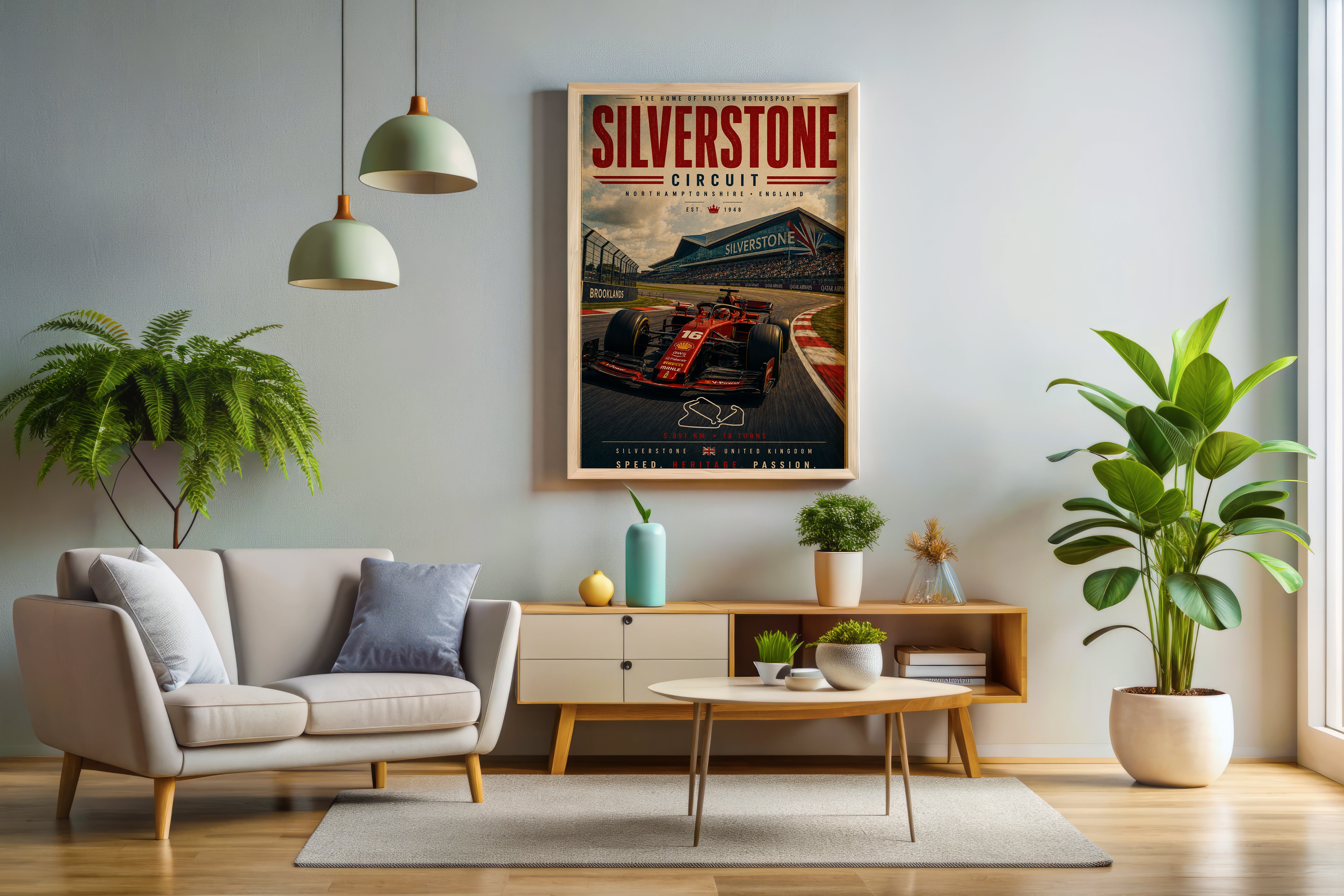 Silverstone F1 Vertical Poster & Canvas – Vintage British Grand Prix Racing Wall Art