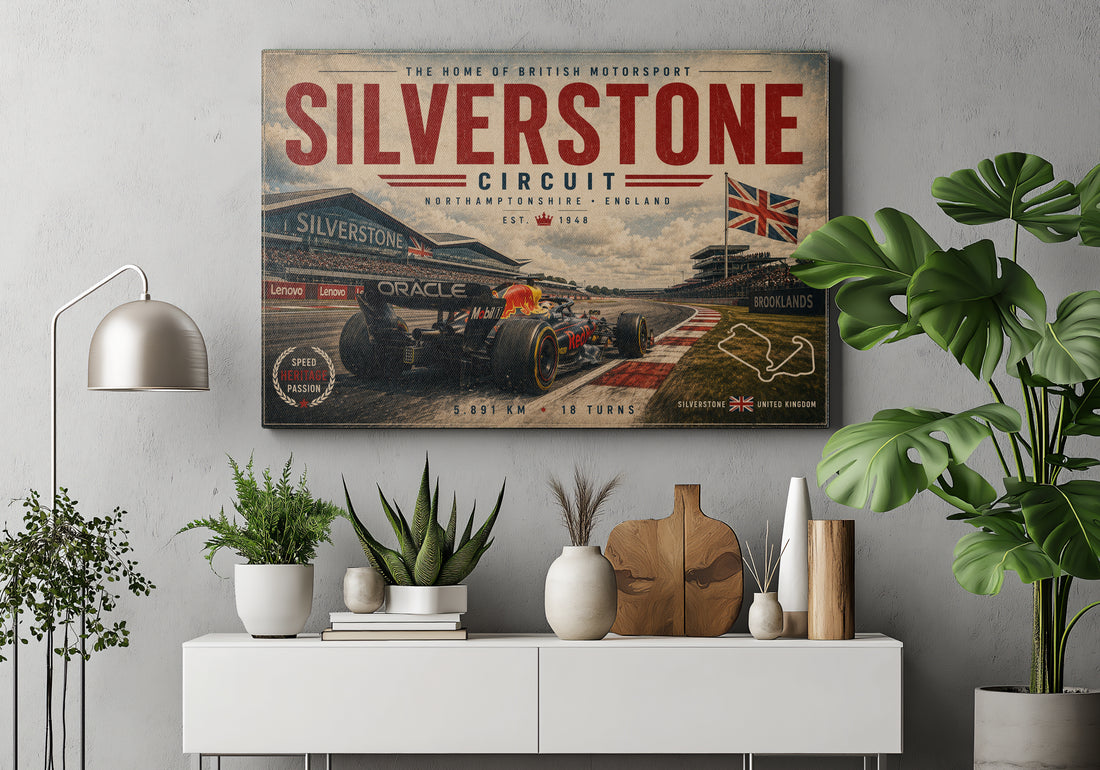 Silverstone F1 Racing Poster & Canvas – British Grand Prix Motorsport Wall Art