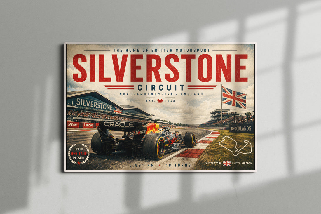 Silverstone F1 Racing Poster & Canvas – British Grand Prix Motorsport Wall Art