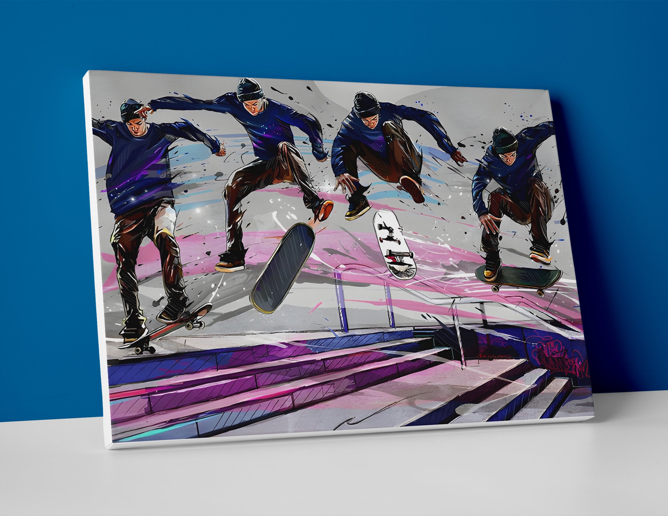 Skateboarding poster canvas wall art print painting decor skateboard