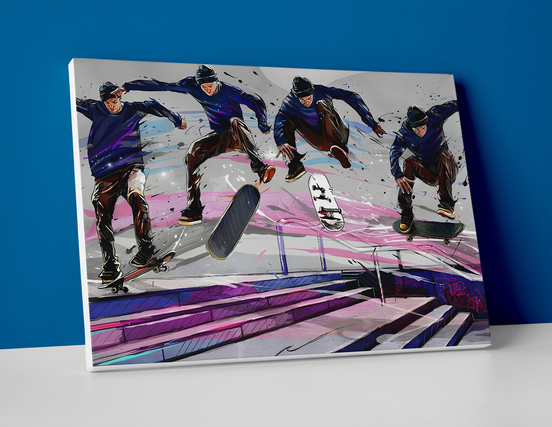 Skateboarding poster canvas wall art print painting decor skateboard