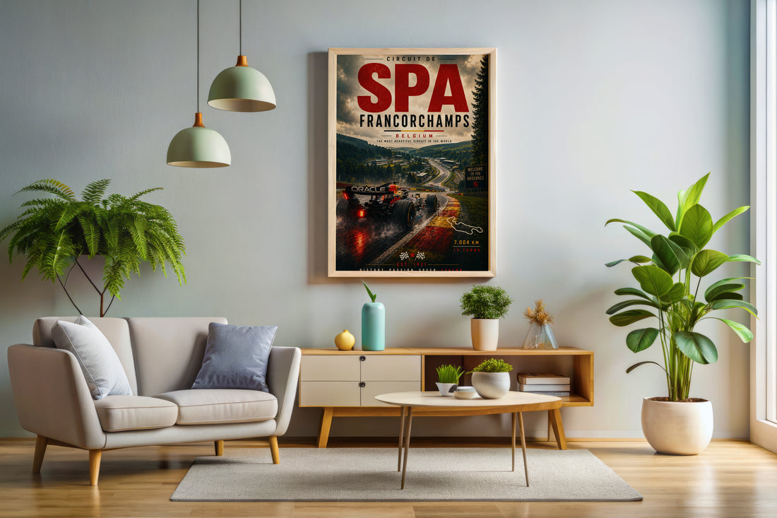 Spa-Francorchamps F1 Vertical Poster & Canvas – Belgian Grand Prix Racing Wall Art
