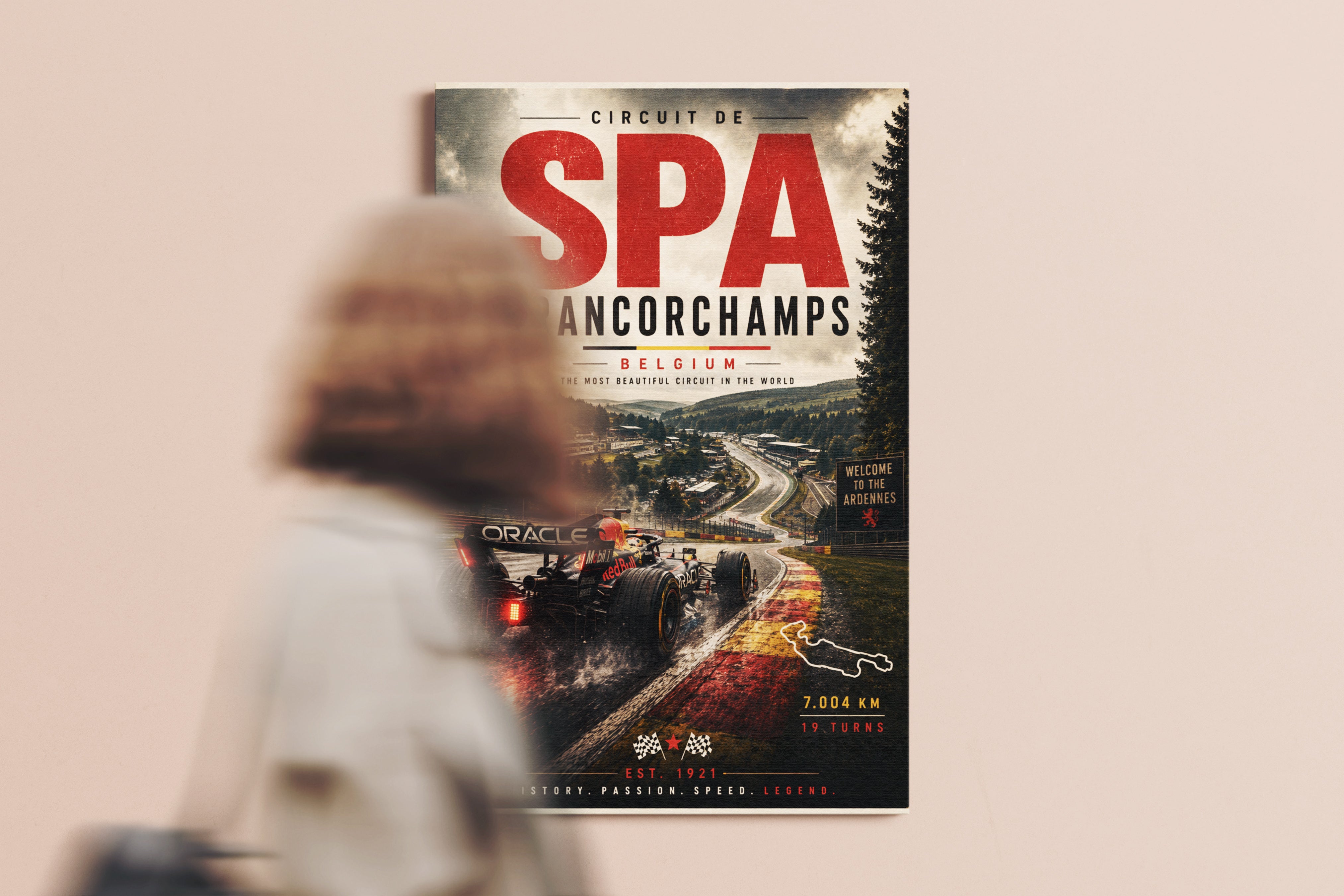 Spa-Francorchamps F1 Vertical Poster & Canvas – Belgian Grand Prix Racing Wall Art
