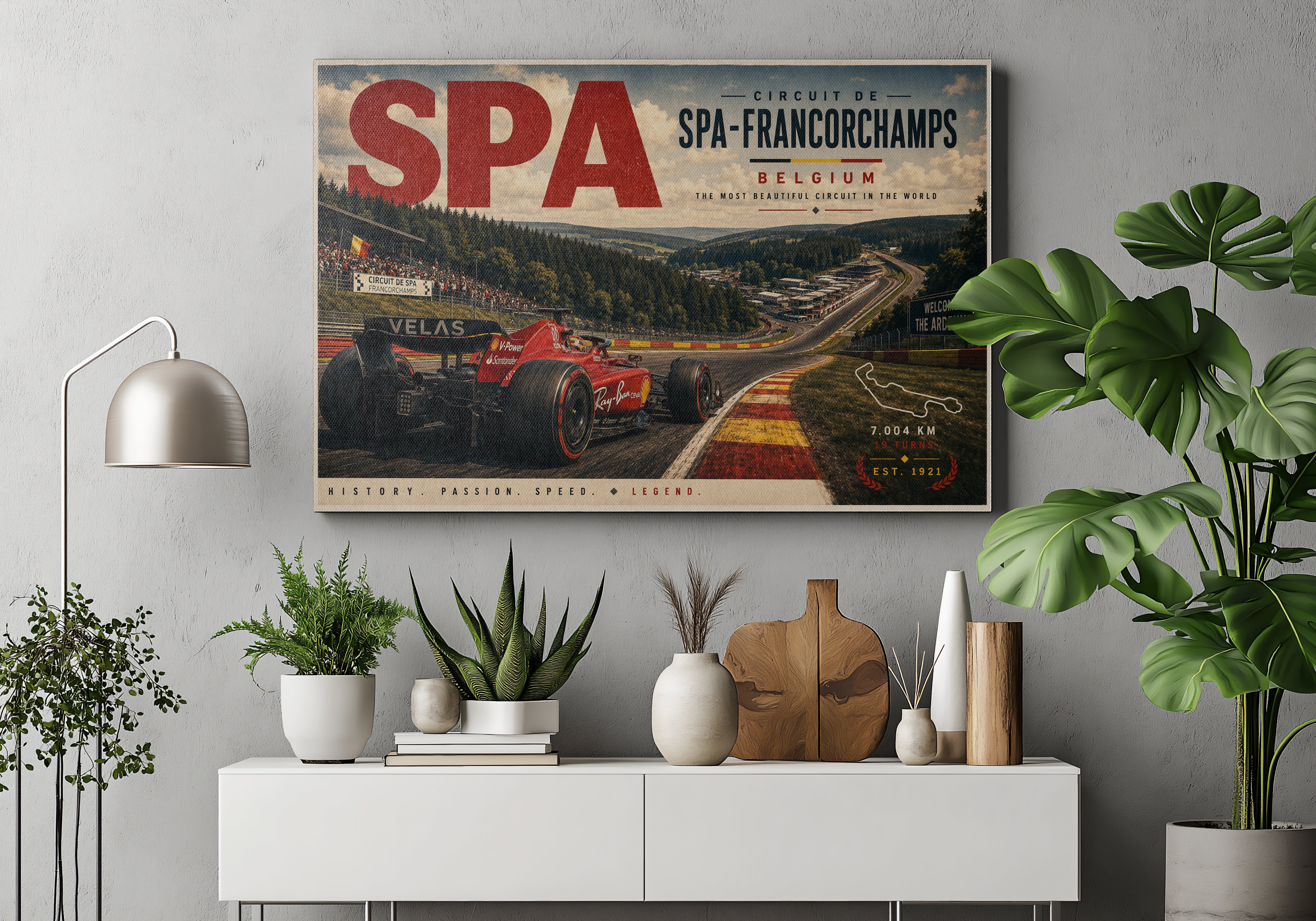 Spa-Francorchamps F1 Racing Poster & Canvas – Belgian Grand Prix Track Wall Art