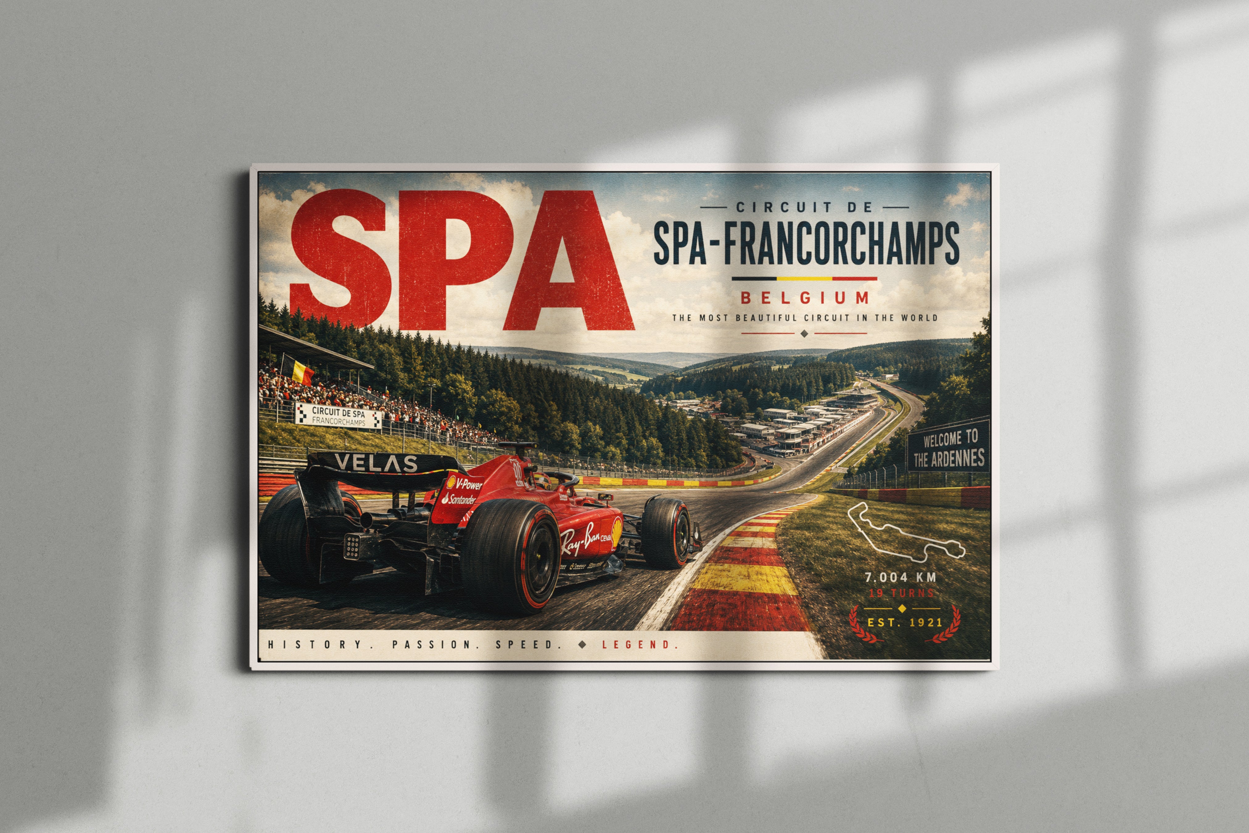 Spa-Francorchamps F1 Racing Poster & Canvas – Belgian Grand Prix Track Wall Art