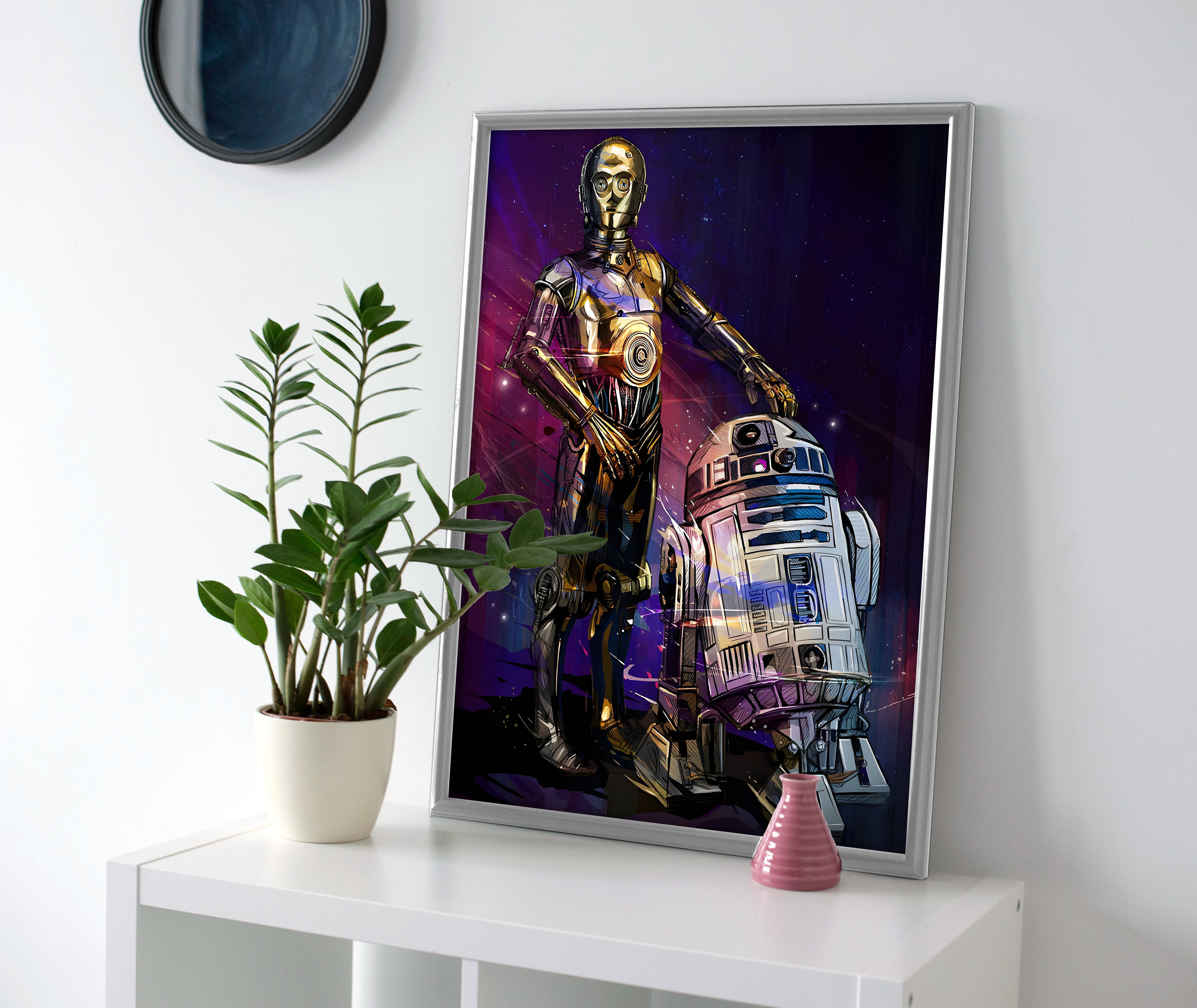 Star Wars C3PO R2D2 poster canvas wall art print painting decor