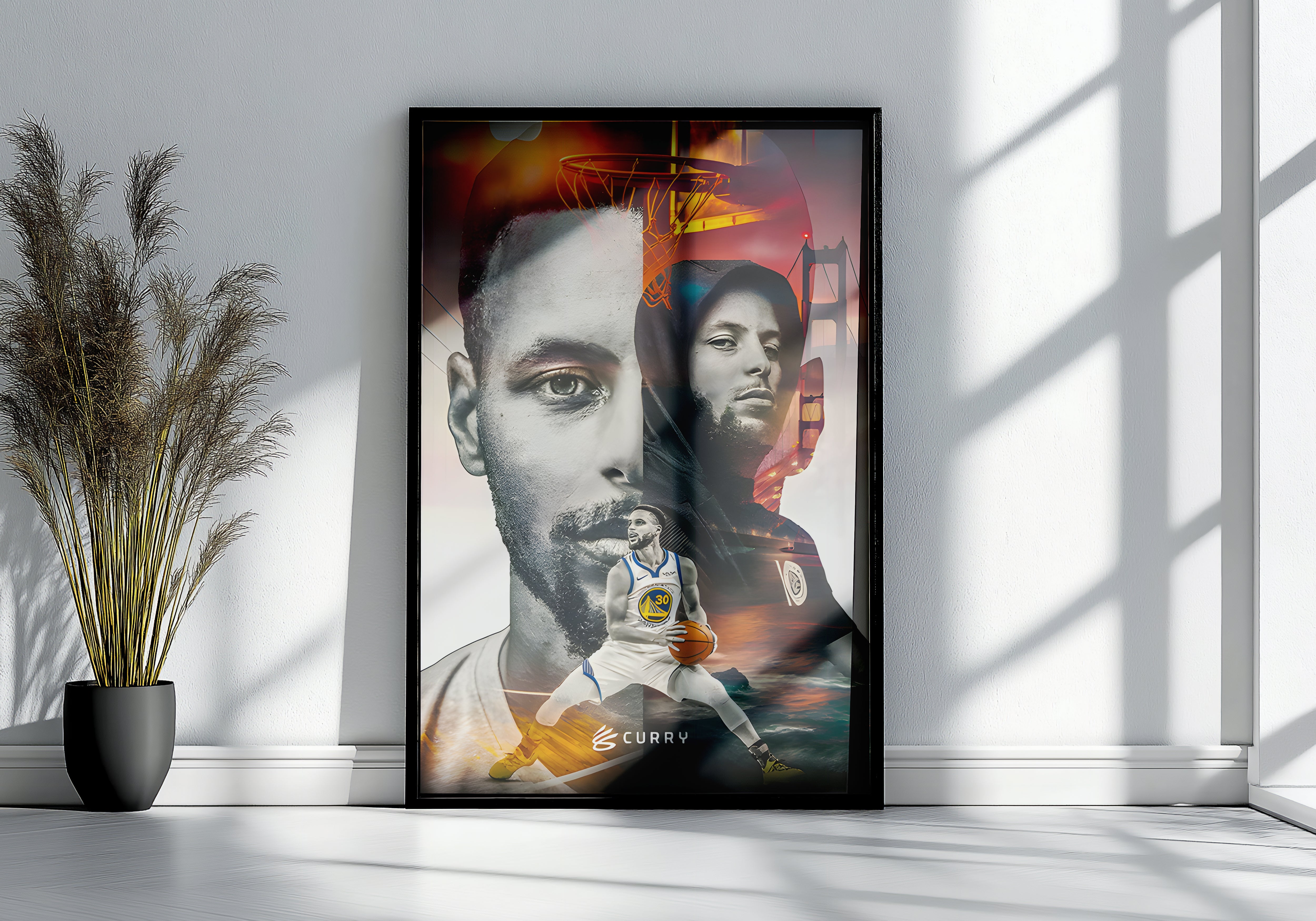 Steph Curry Focus Poster or Canvas Wall Art