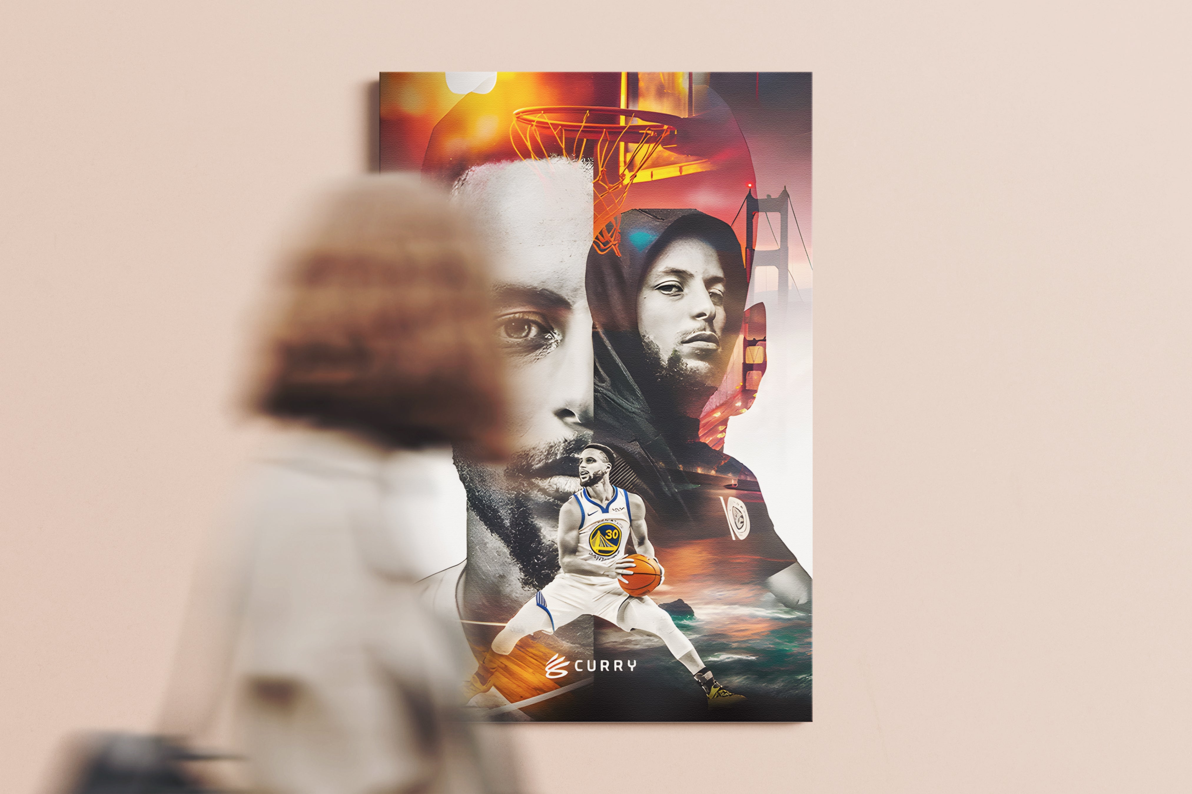 Steph Curry Focus Poster or Canvas Wall Art print