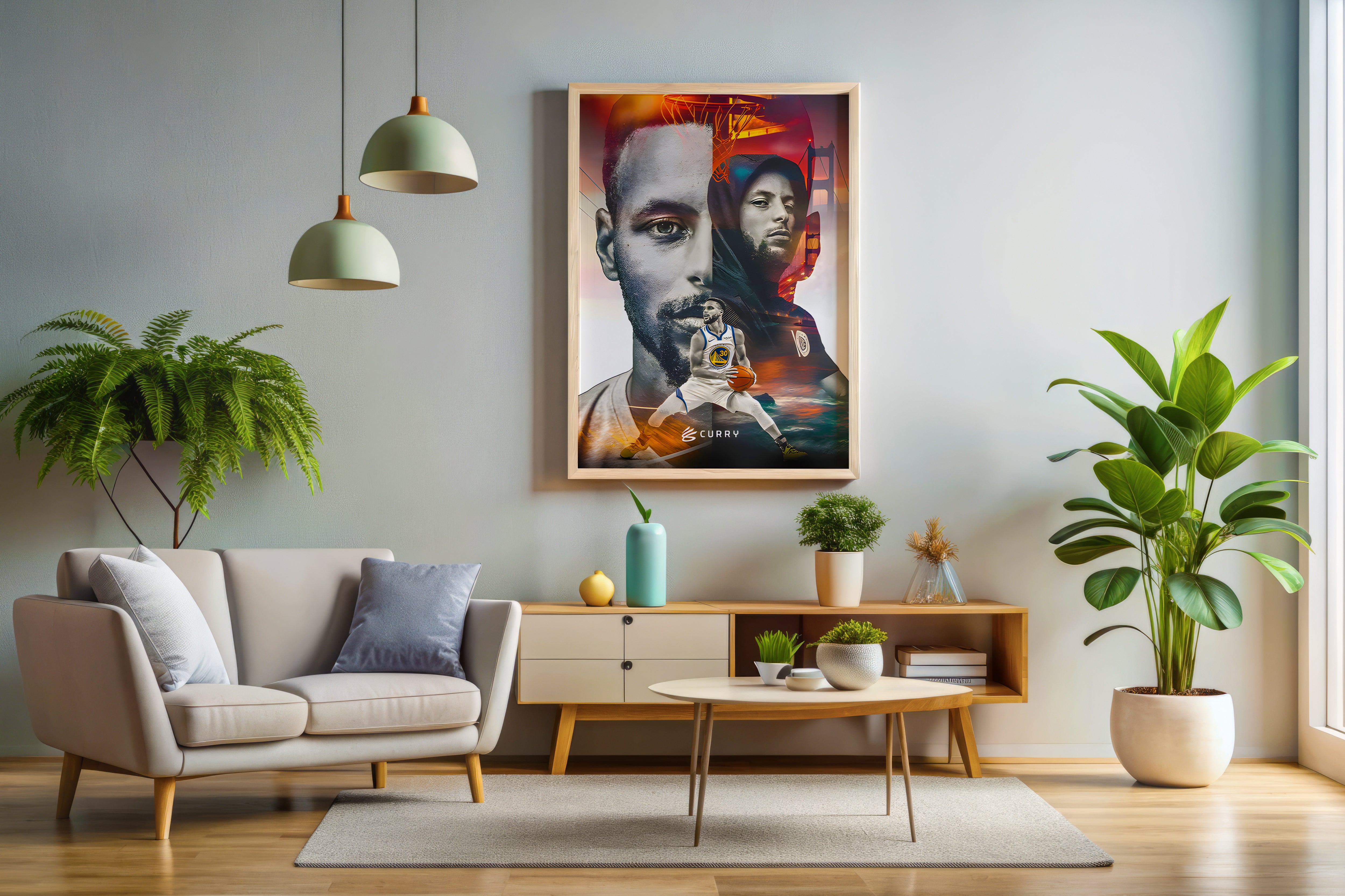 Steph Curry Focus Poster or Canvas Wall Art print decor