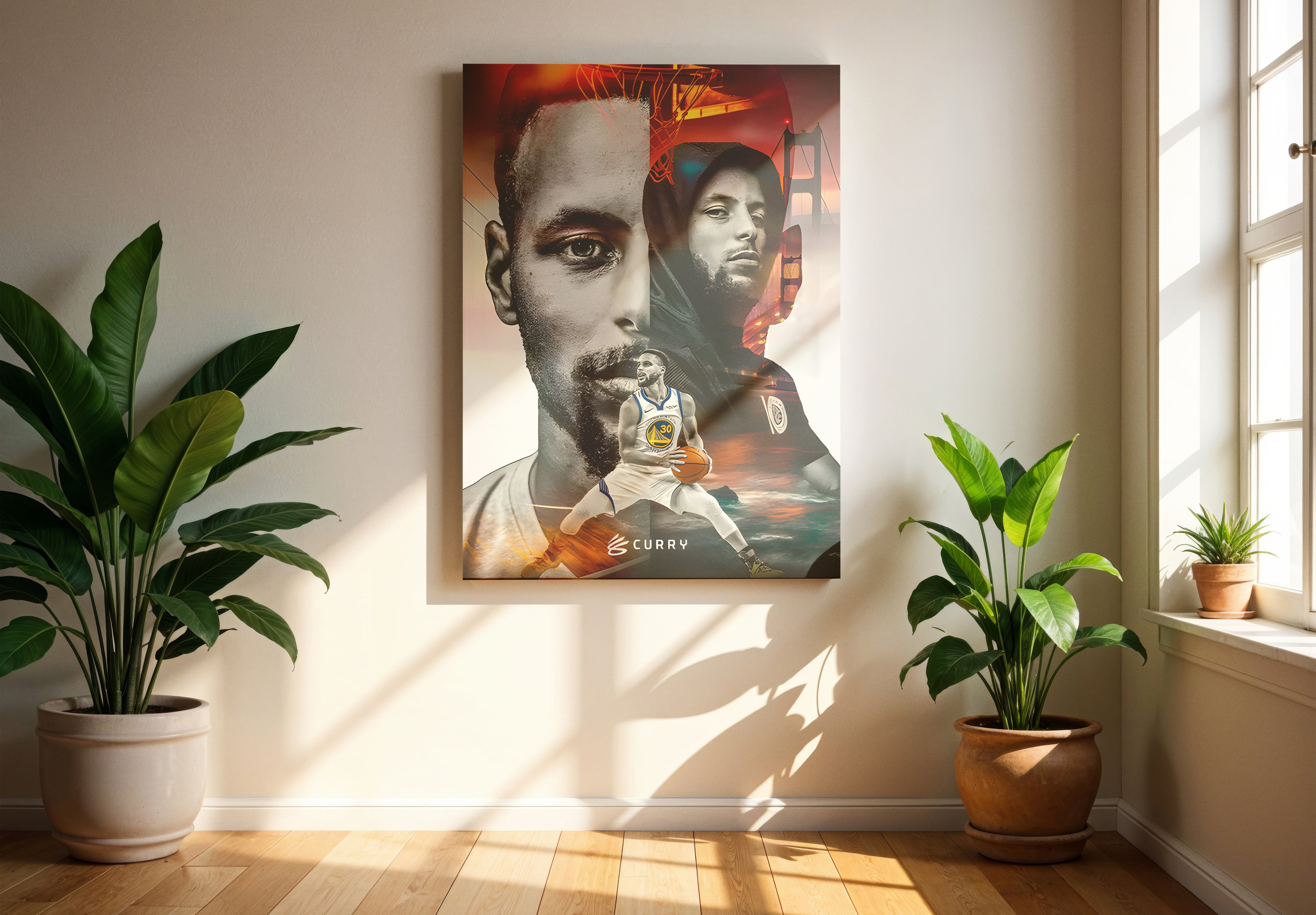 Steph Curry Focus Poster or Canvas Wall Art print decor artwork