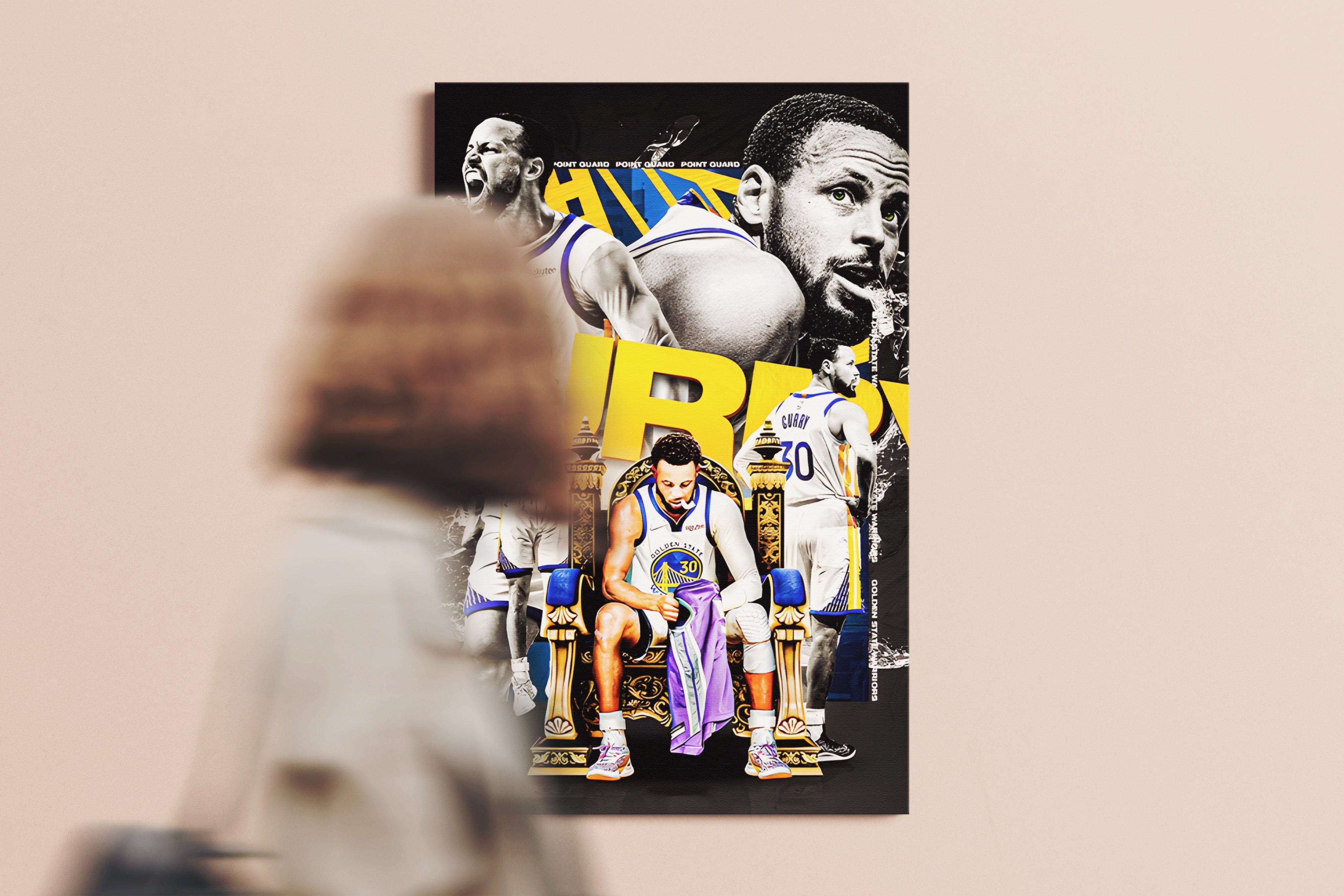 Steph Curry Throne Poster or Canvas Wall Art print