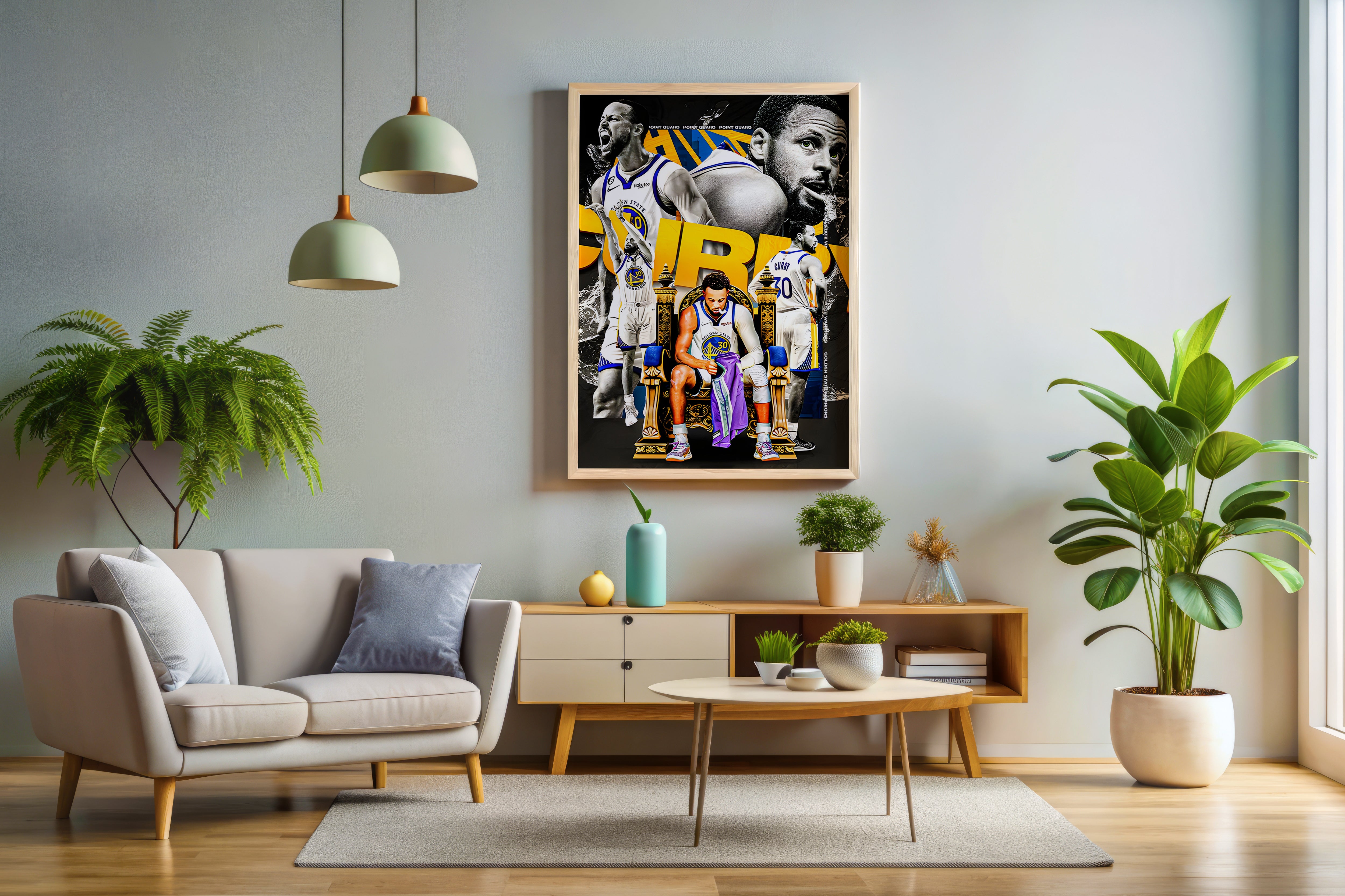 Steph Curry Throne Poster or Canvas Wall Art print artwork decor