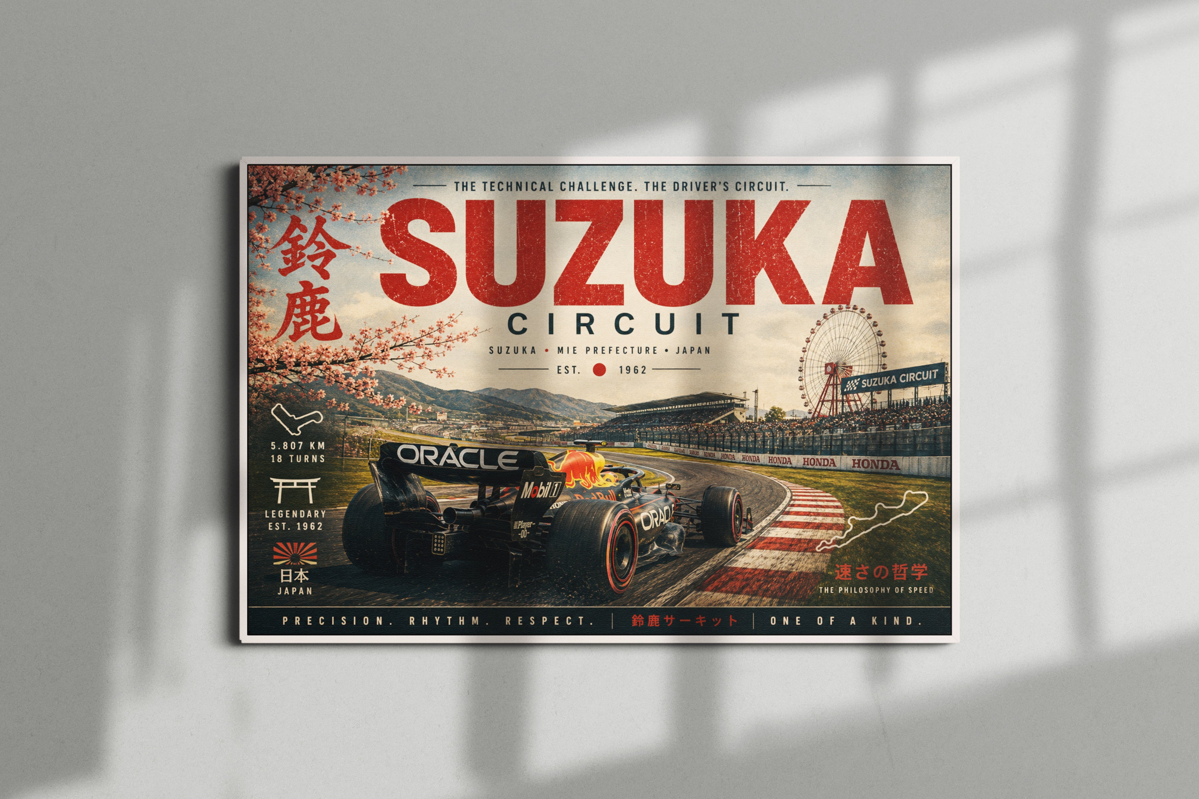 Suzuka F1 Racing Poster & Canvas – Japanese Grand Prix Circuit Wall Art