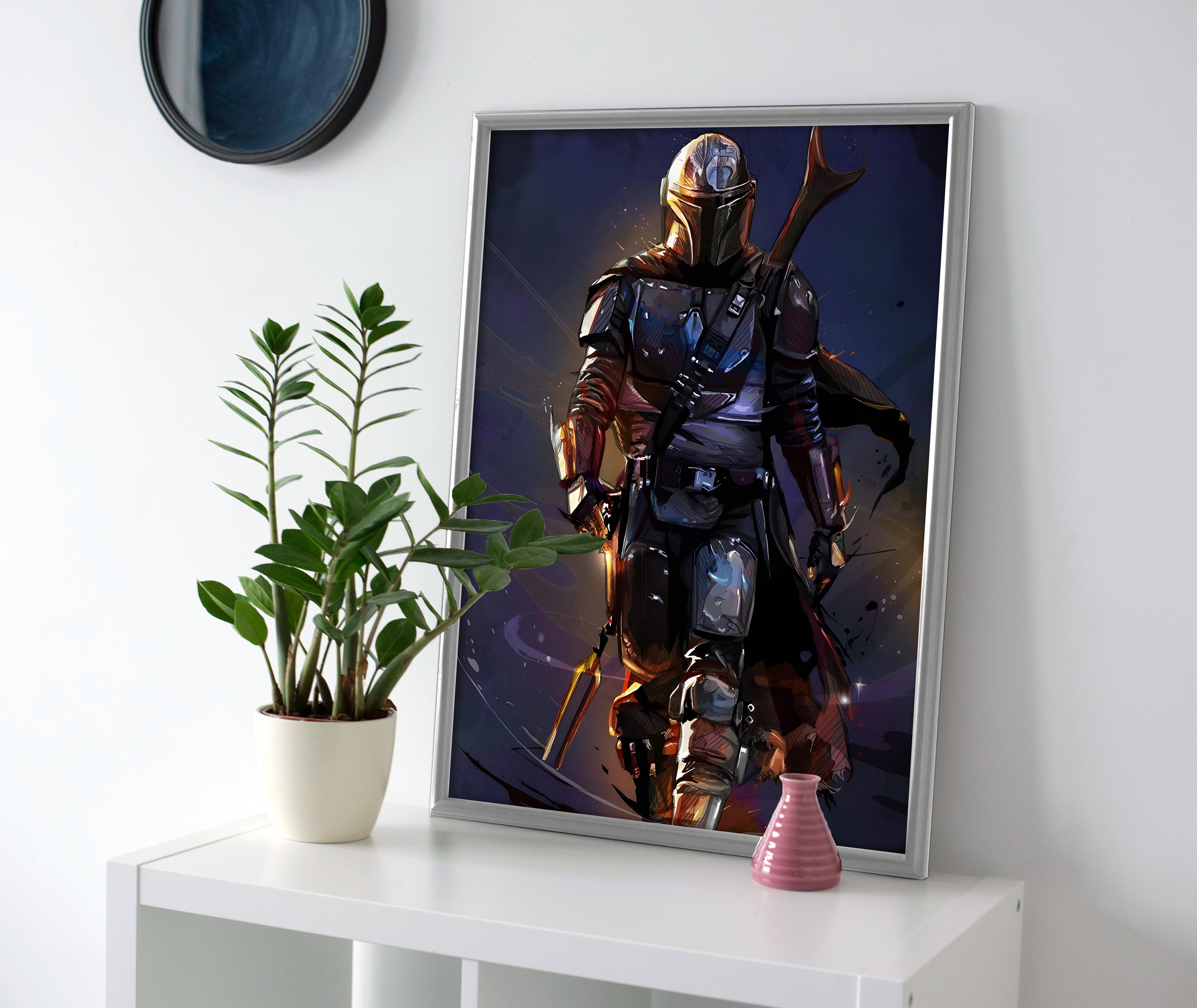 The Mandolorian poster canvas wall art print painting star wars decor