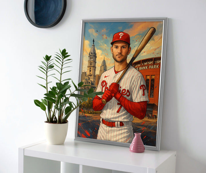 Trea Turner Poster canvas phillies wall art painting
