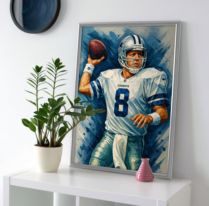 Troy Aikman poster canvas painting cowboys wall art print decor