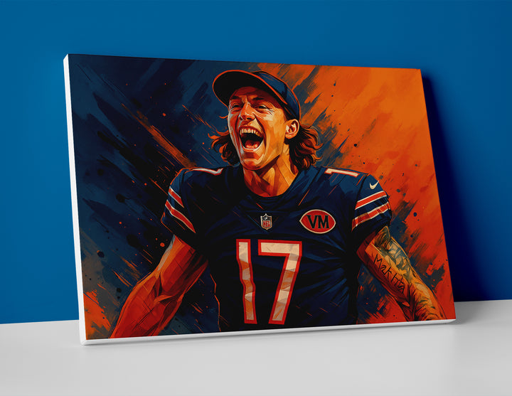 Tyson Bagent Poster painting canvas wall art print chicago bears decor