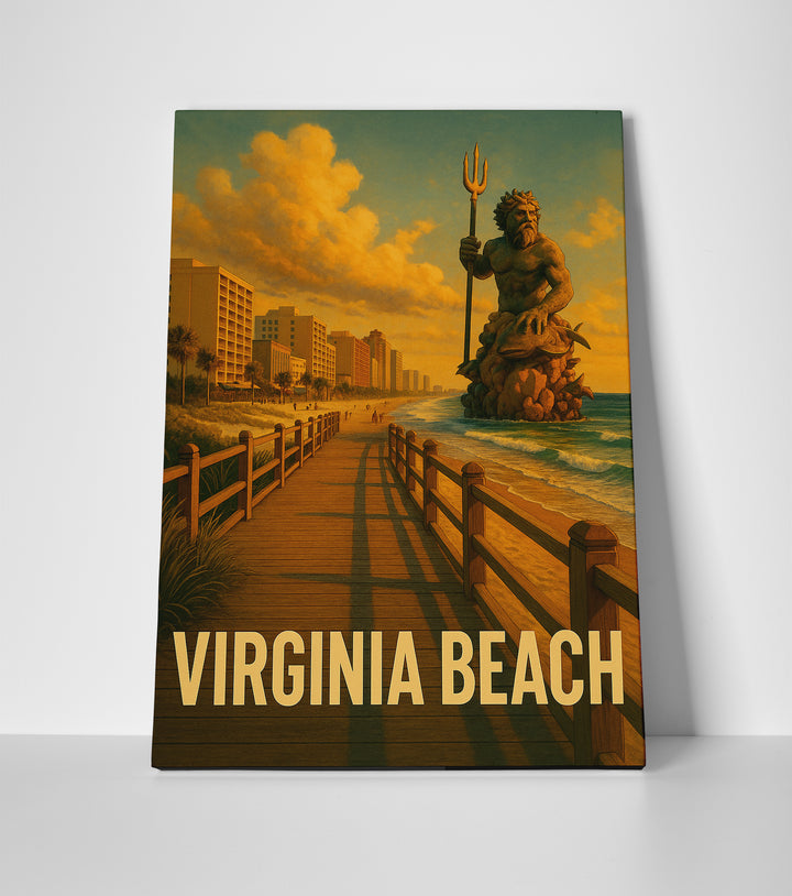 Virginia beach poster canvas wall art print decor