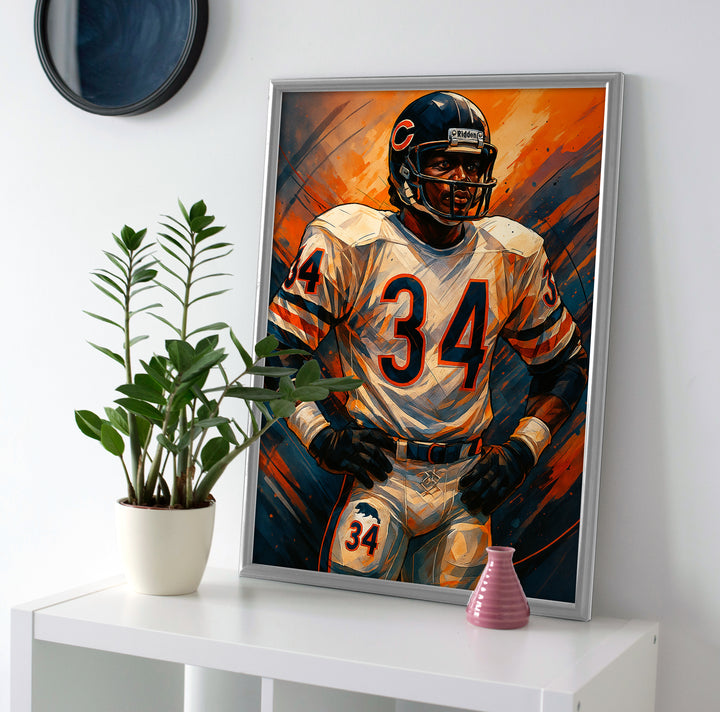 Walter Payton poster canvas painting wall art print bears decor