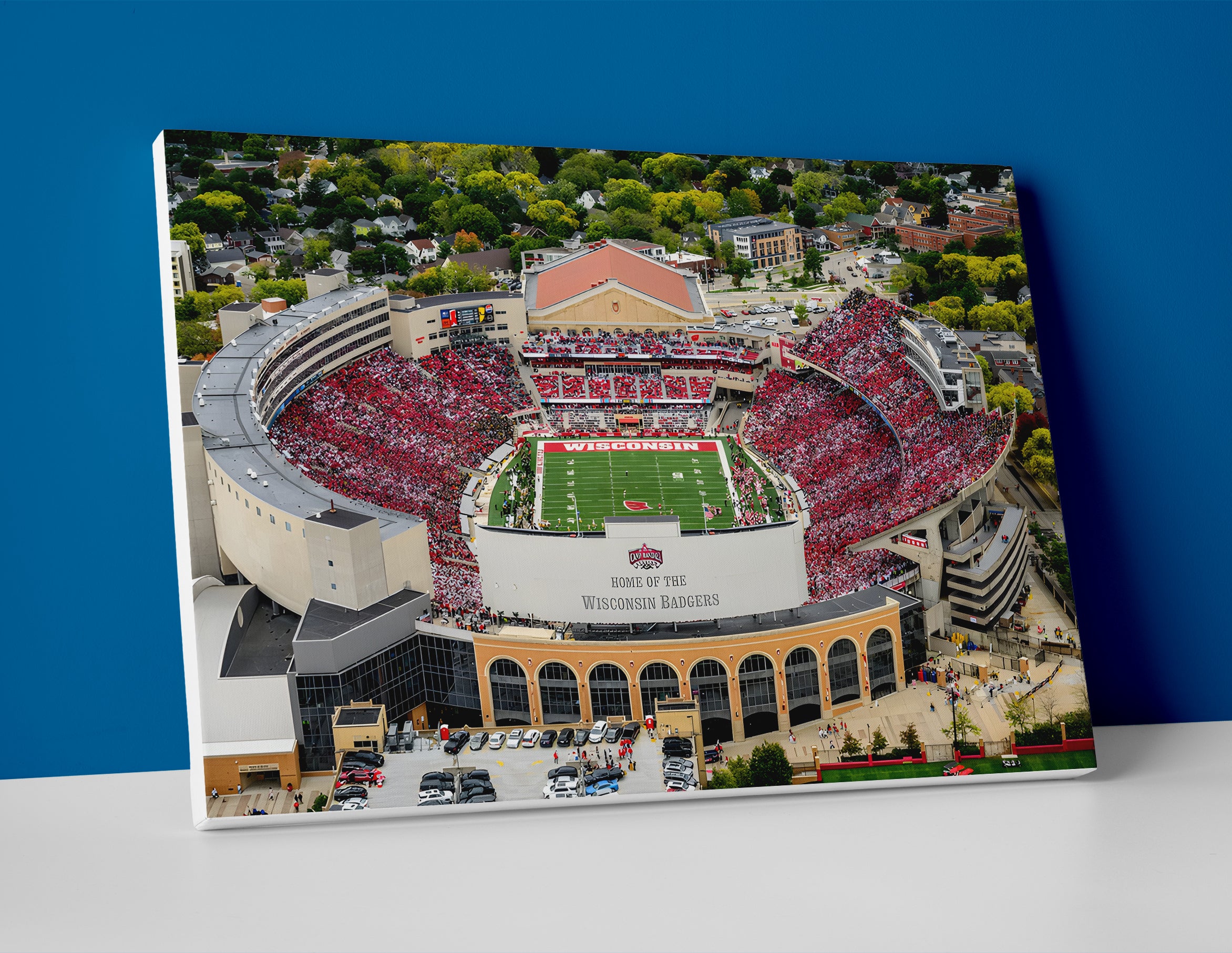 Wisconsin football stadium poster canvas wall art print badgers decor