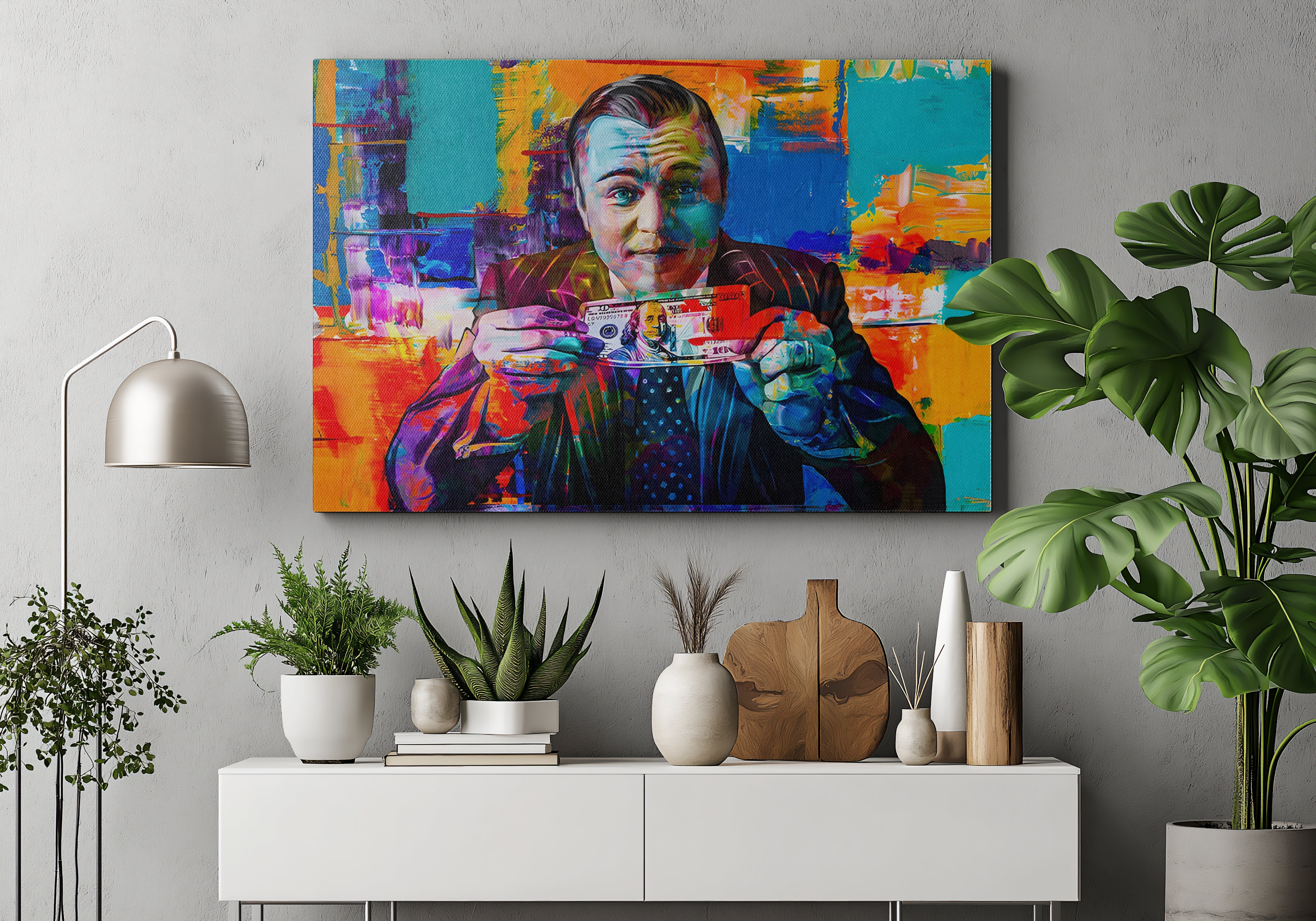 Wolf of Wall Street Money Poster or Canvas Wall Art print decor
