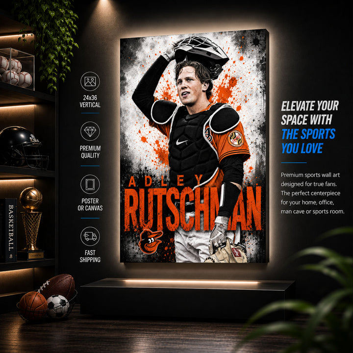 Adley Rutschman Orioles Poster or Canvas Wall Art