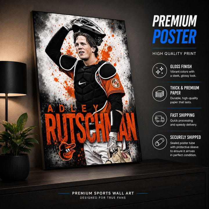 Adley Rutschman Orioles Poster or Canvas Wall Art