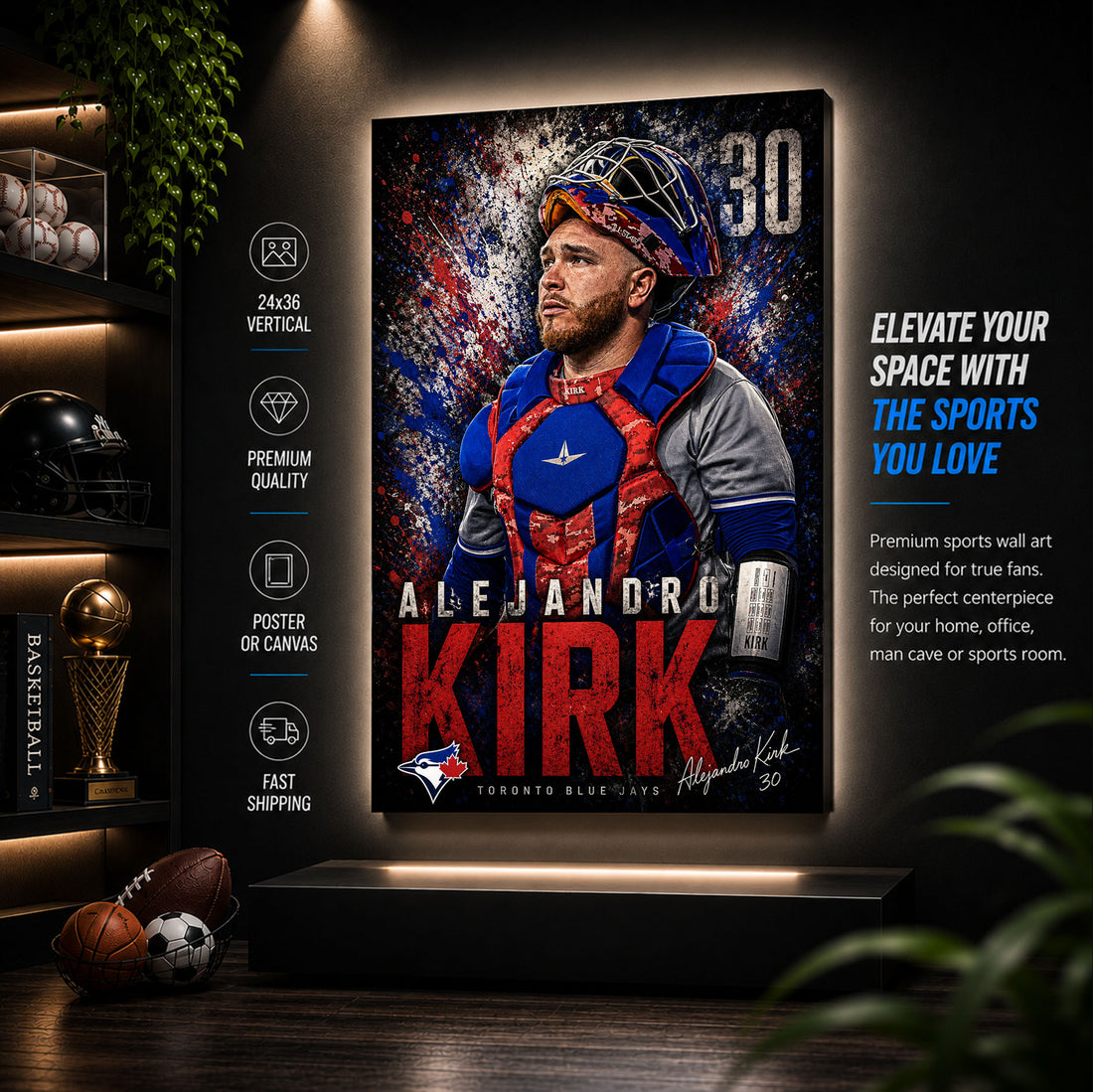 Alejandro Kirk Blue Jays Poster or Canvas Wall Art