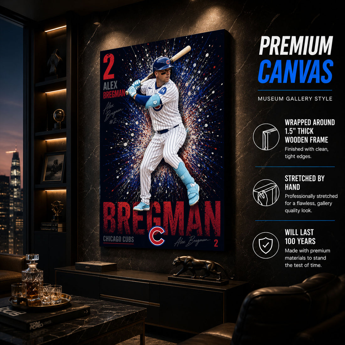 Alex Bregman Cubs Poster or Canvas Wall Art